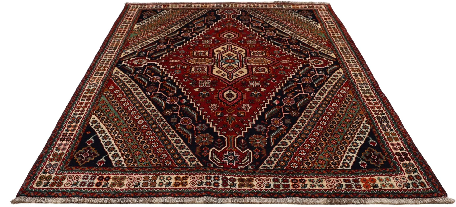 Shiraz Perserteppich 160 × 226 cm aus Wolle, handgeknüpft
