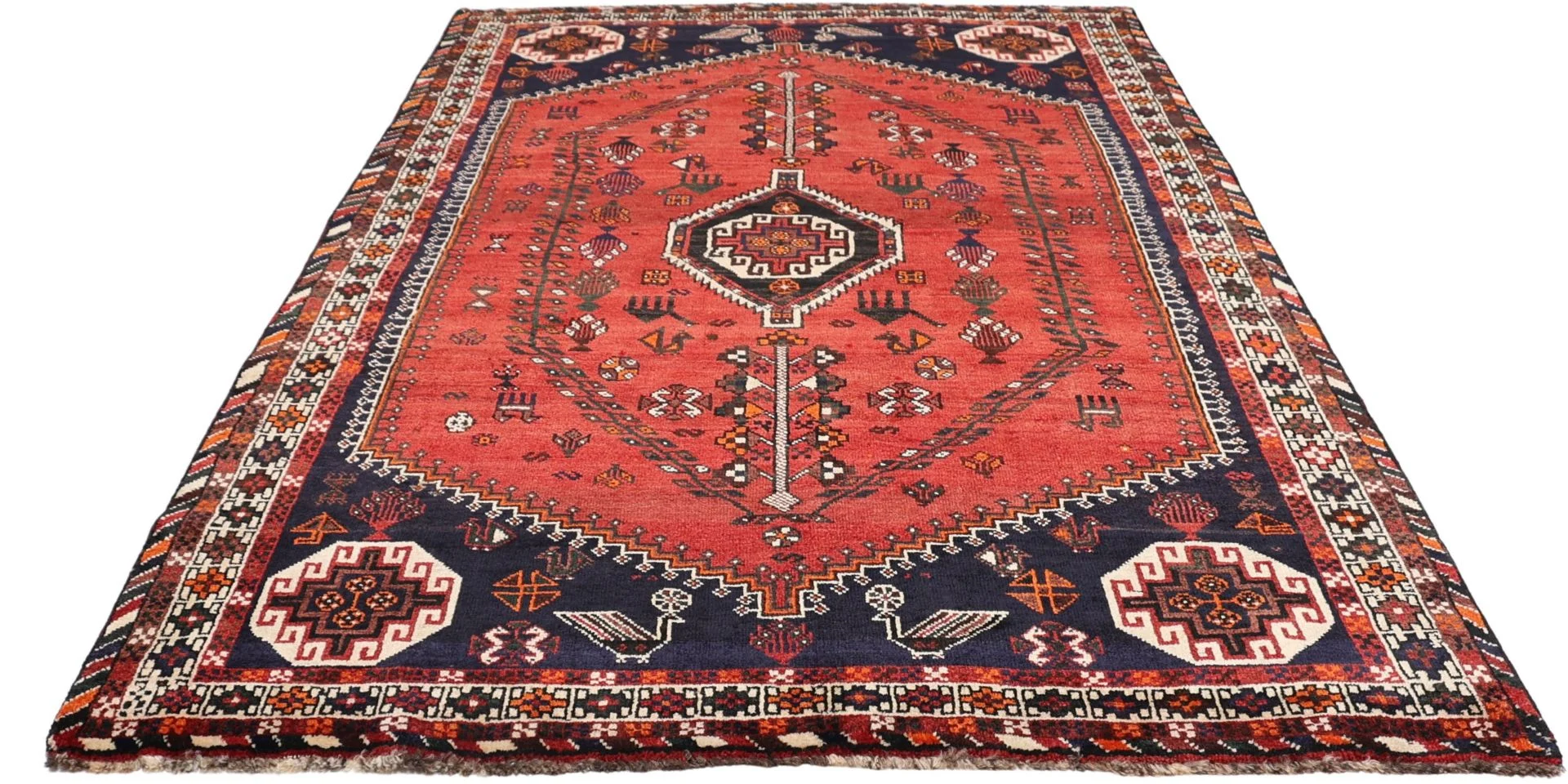 Shiraz Perserteppich 155 × 255 cm aus Wolle, handgeknüpft