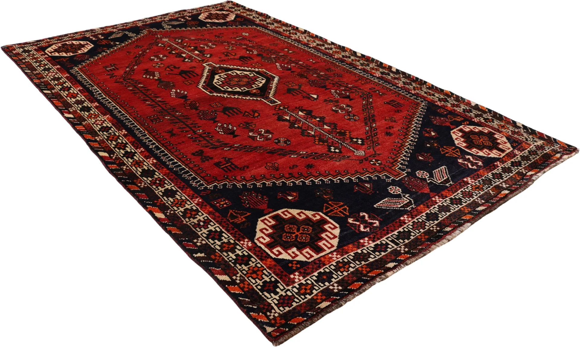 Shiraz Perserteppich 155 × 255 cm aus Wolle, handgeknüpft