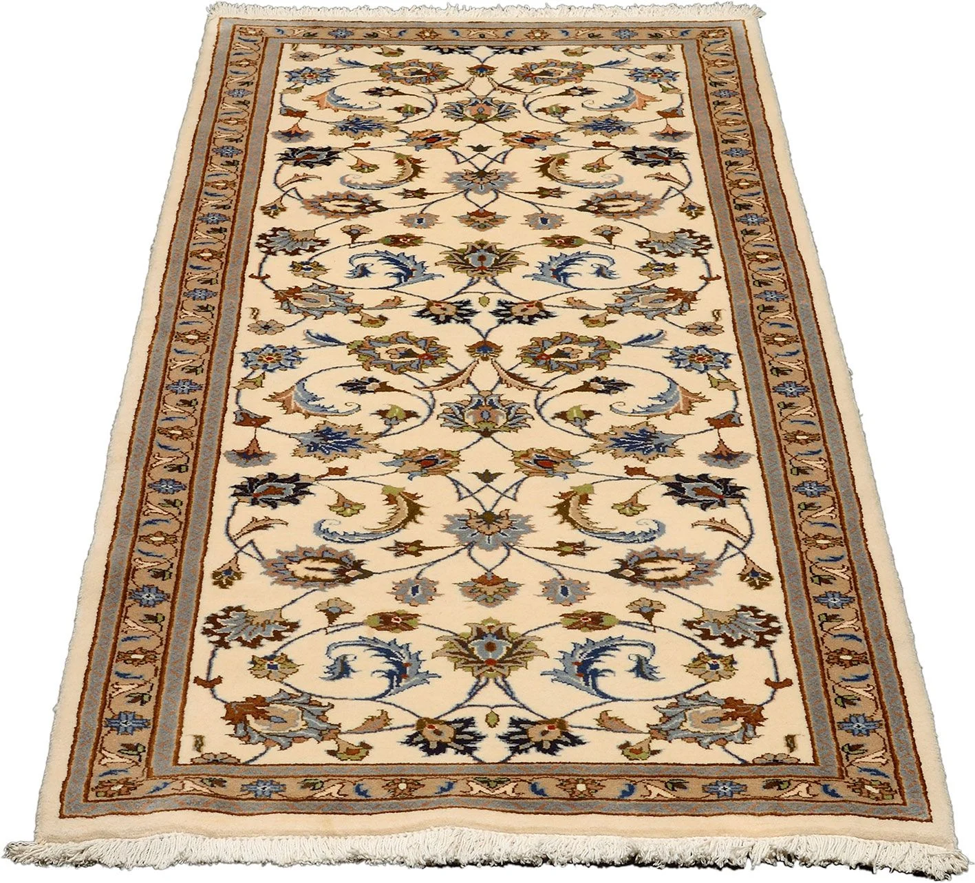 Handgeknüpfter Kashan Perserteppich, 93 × 254 cm, Wolle