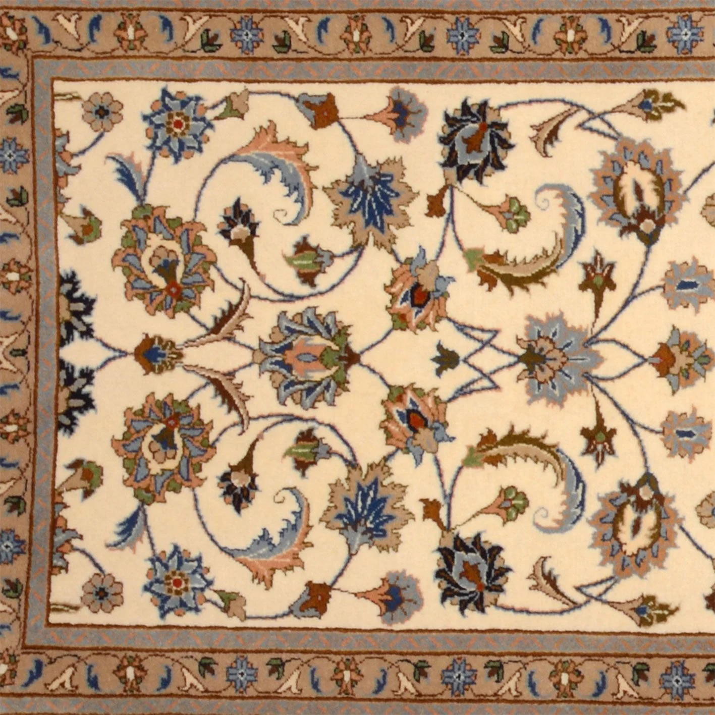 Handgeknüpfter Kashan Perserteppich, 93 × 254 cm, Wolle