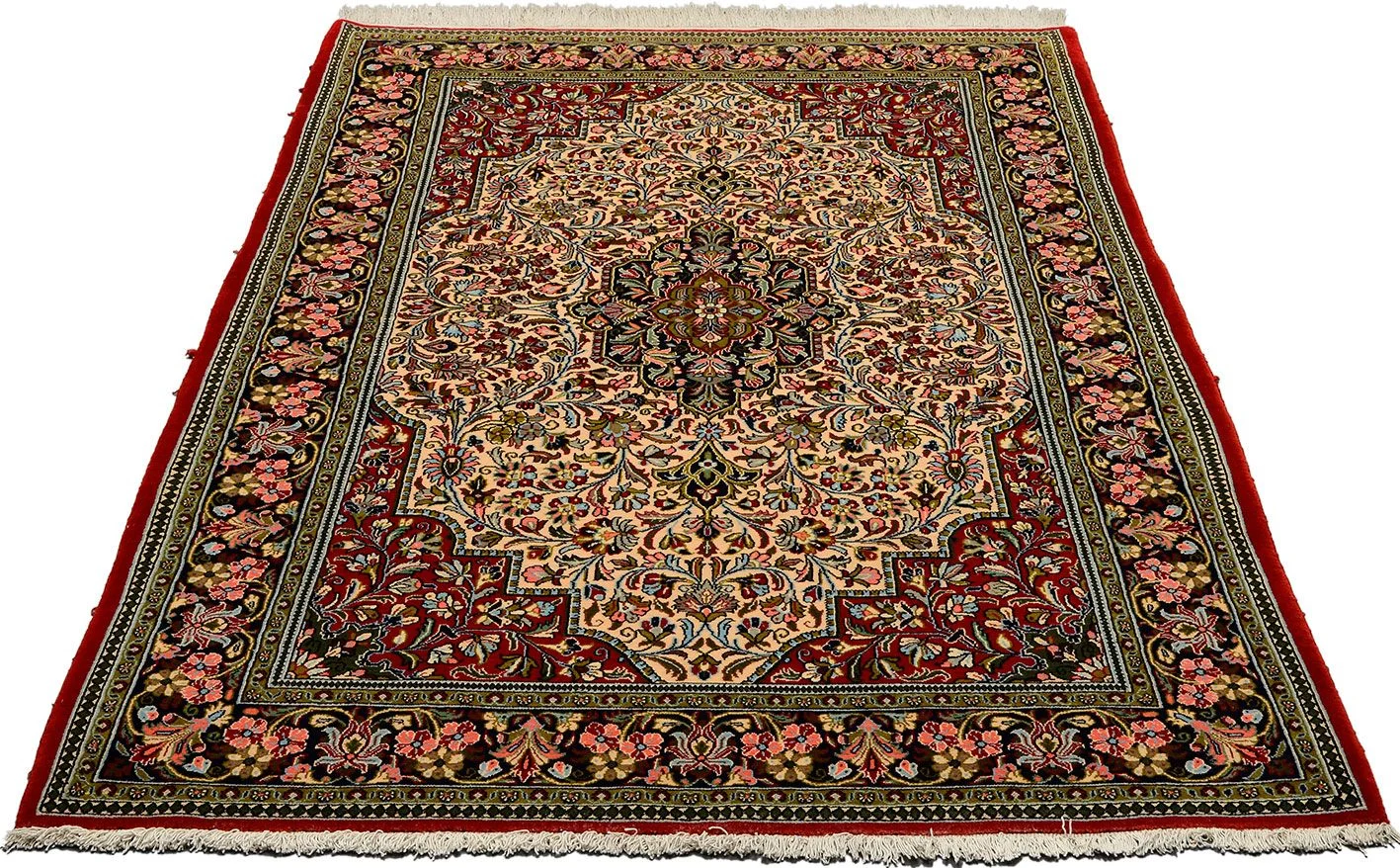Handgeknüpfter Ghom Perserteppich, 138 × 221 cm, Wolle