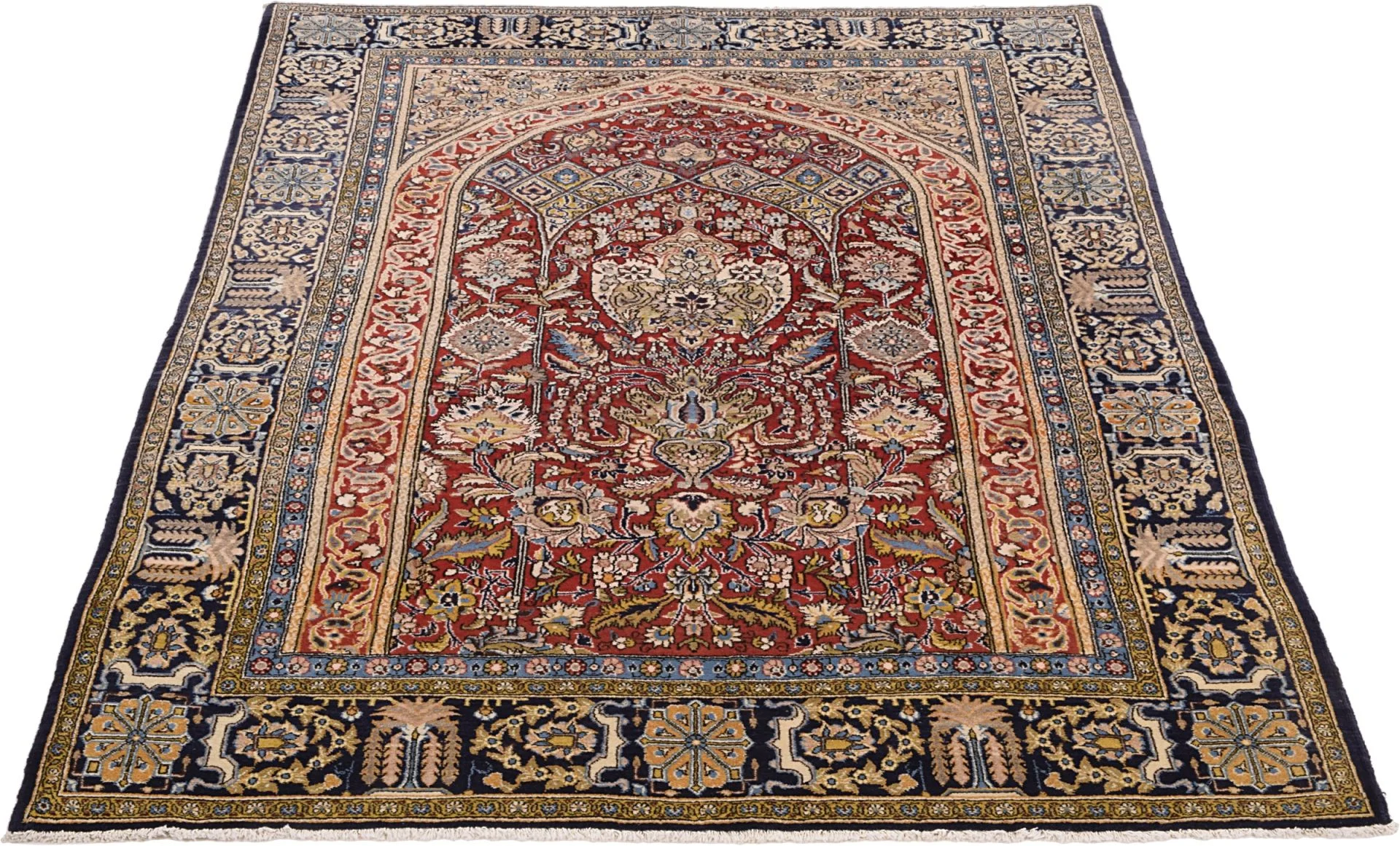 Handgeknüpfter Ghom Perserteppich 140 × 200 cm