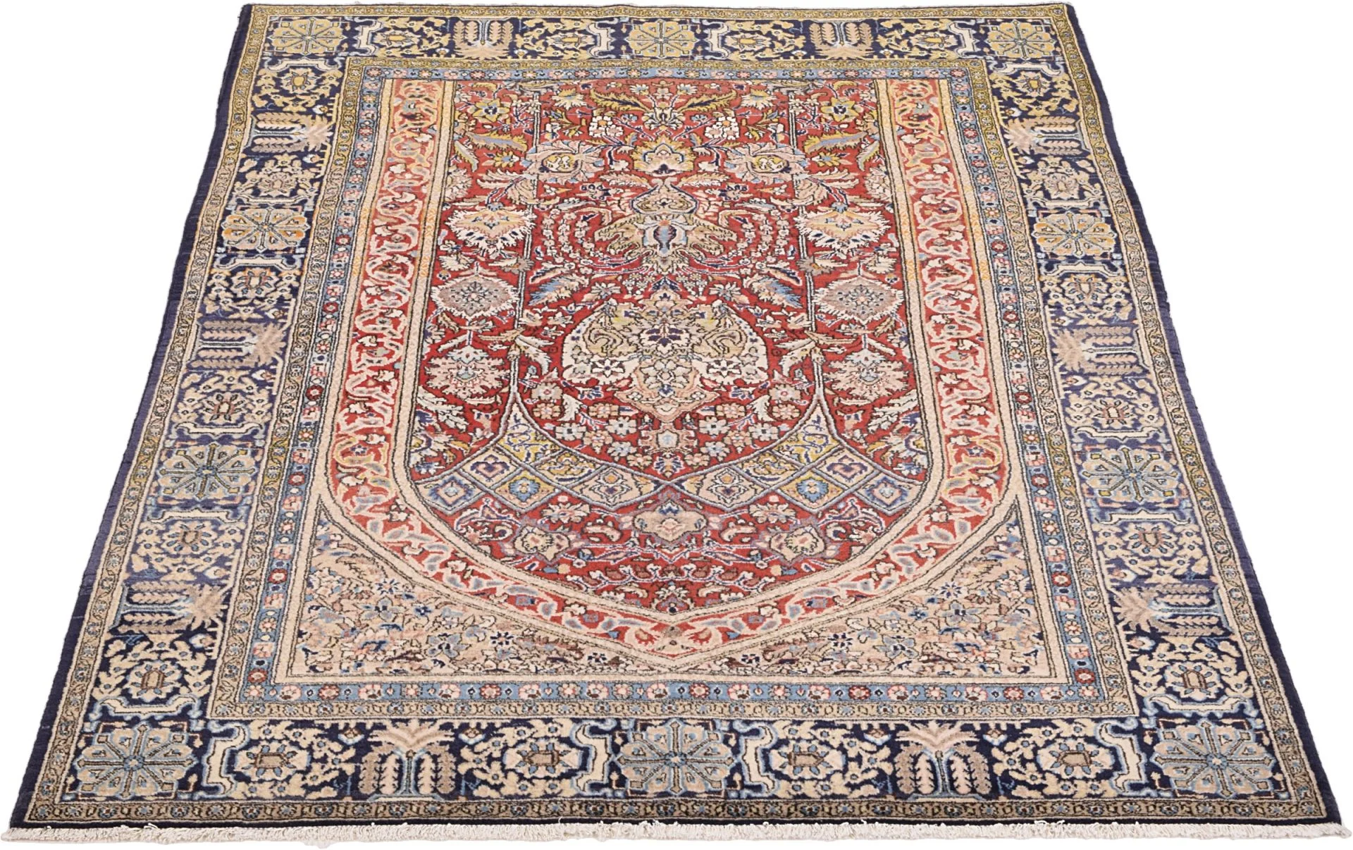 Handgeknüpfter Ghom Perserteppich 140 × 200 cm