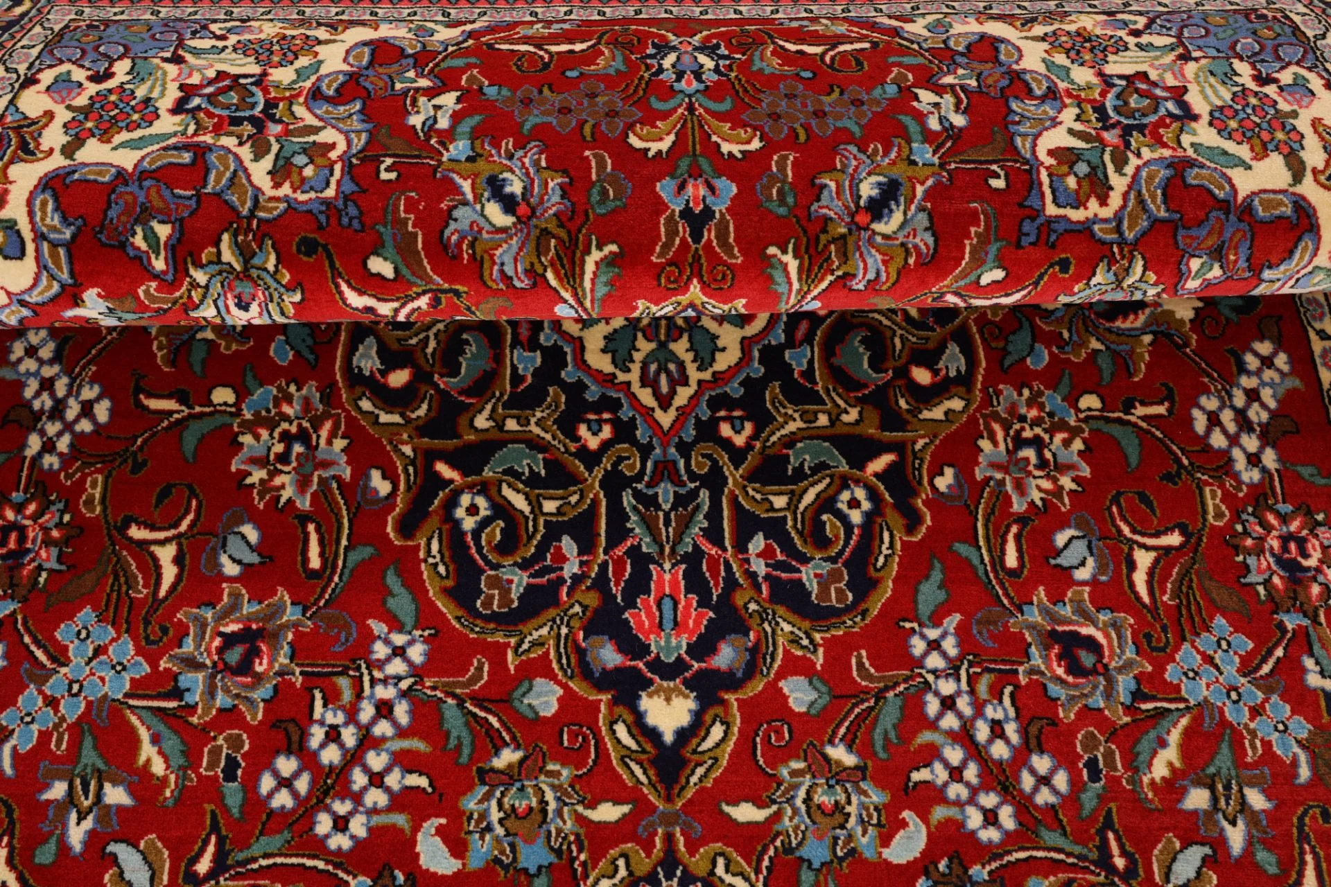 perserteppich-ghom-137-x-208-cm-schurwolle-handgeknupft-7 Handgeknüpfter Ghom Perserteppich 137 × 208 cm