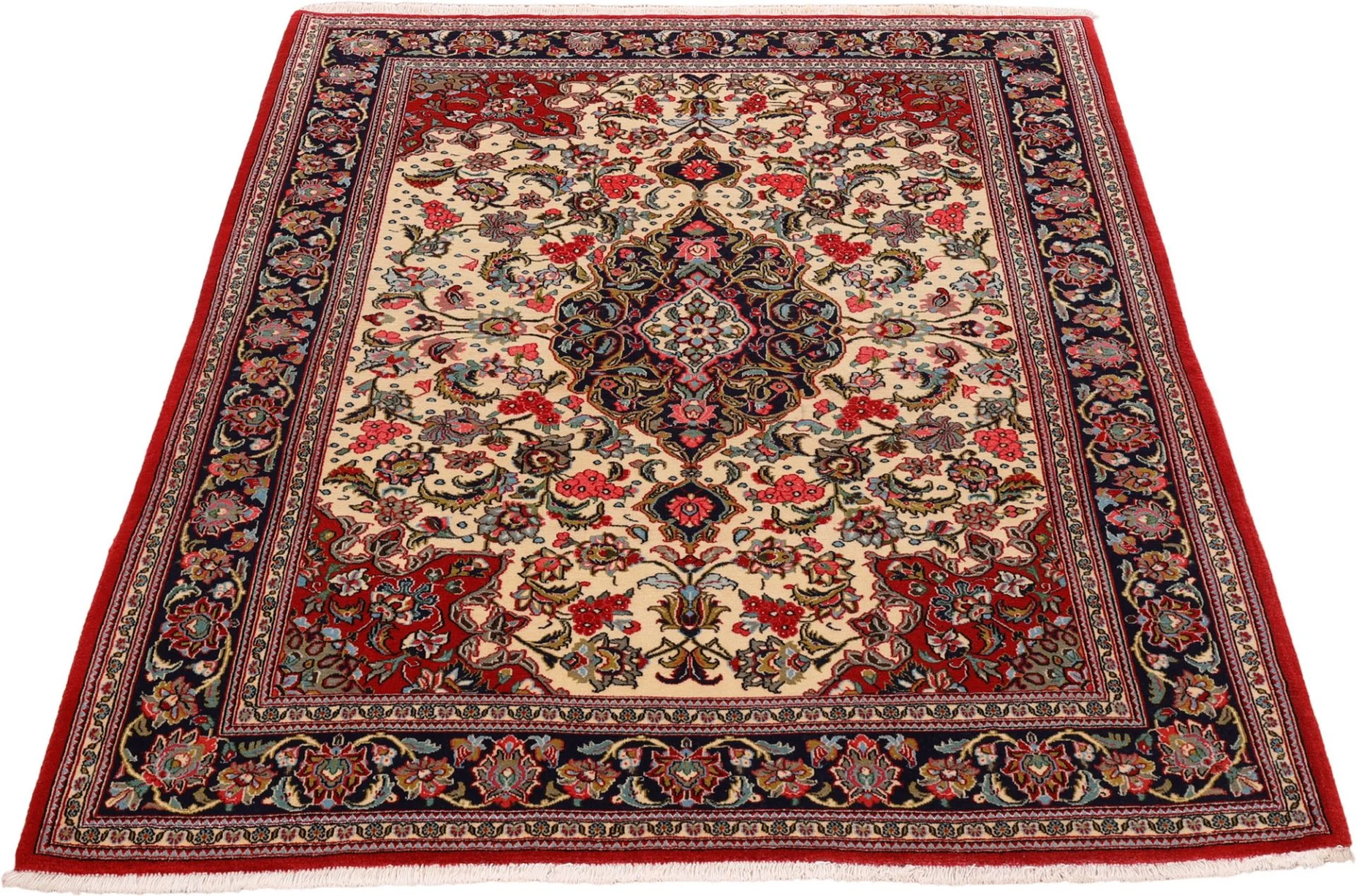 Ghom Perserteppich aus Iran, 141 × 179 cm