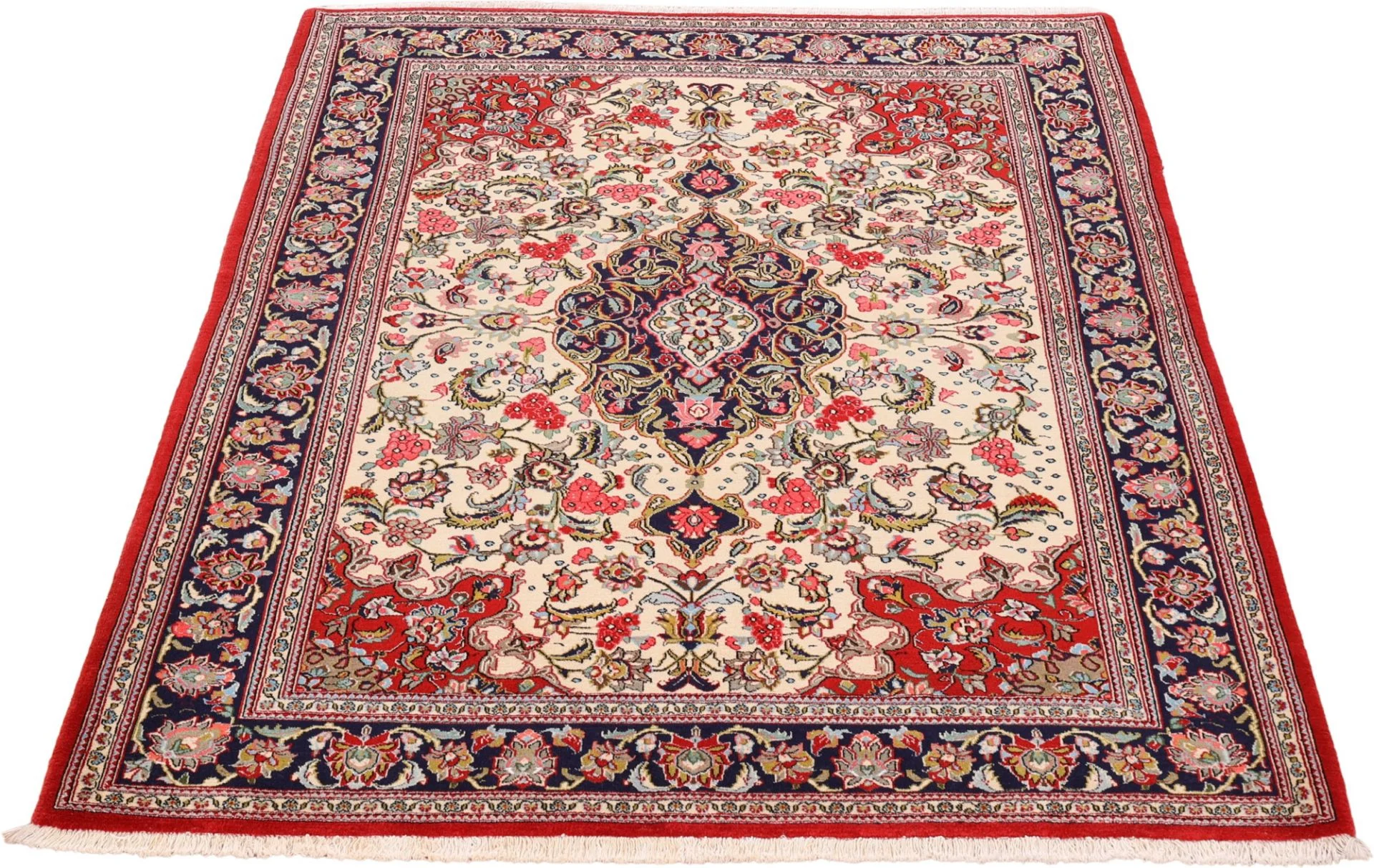 Ghom Perserteppich aus Iran, 141 × 179 cm