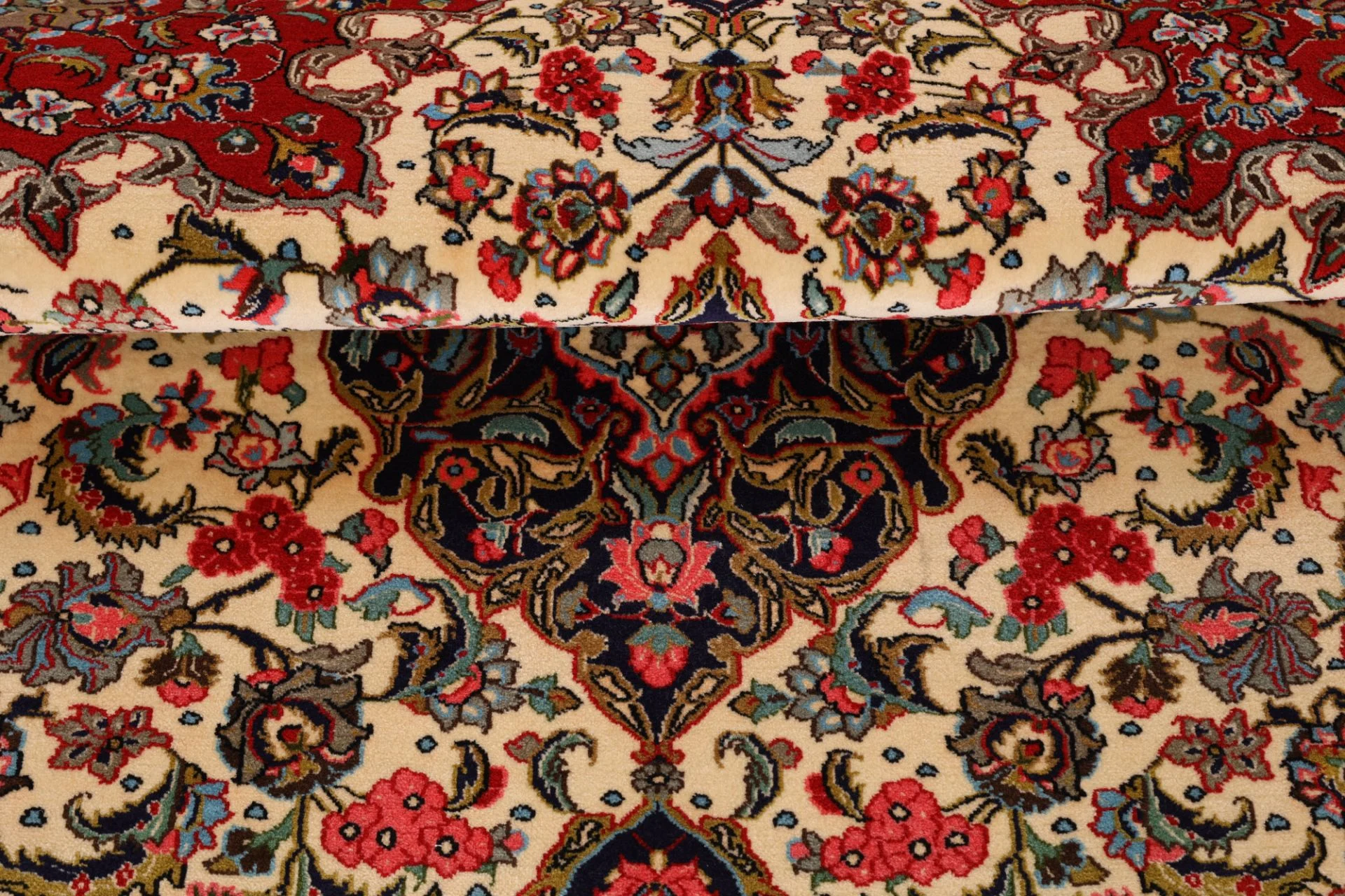 Ghom Perserteppich aus Iran, 141 × 179 cm