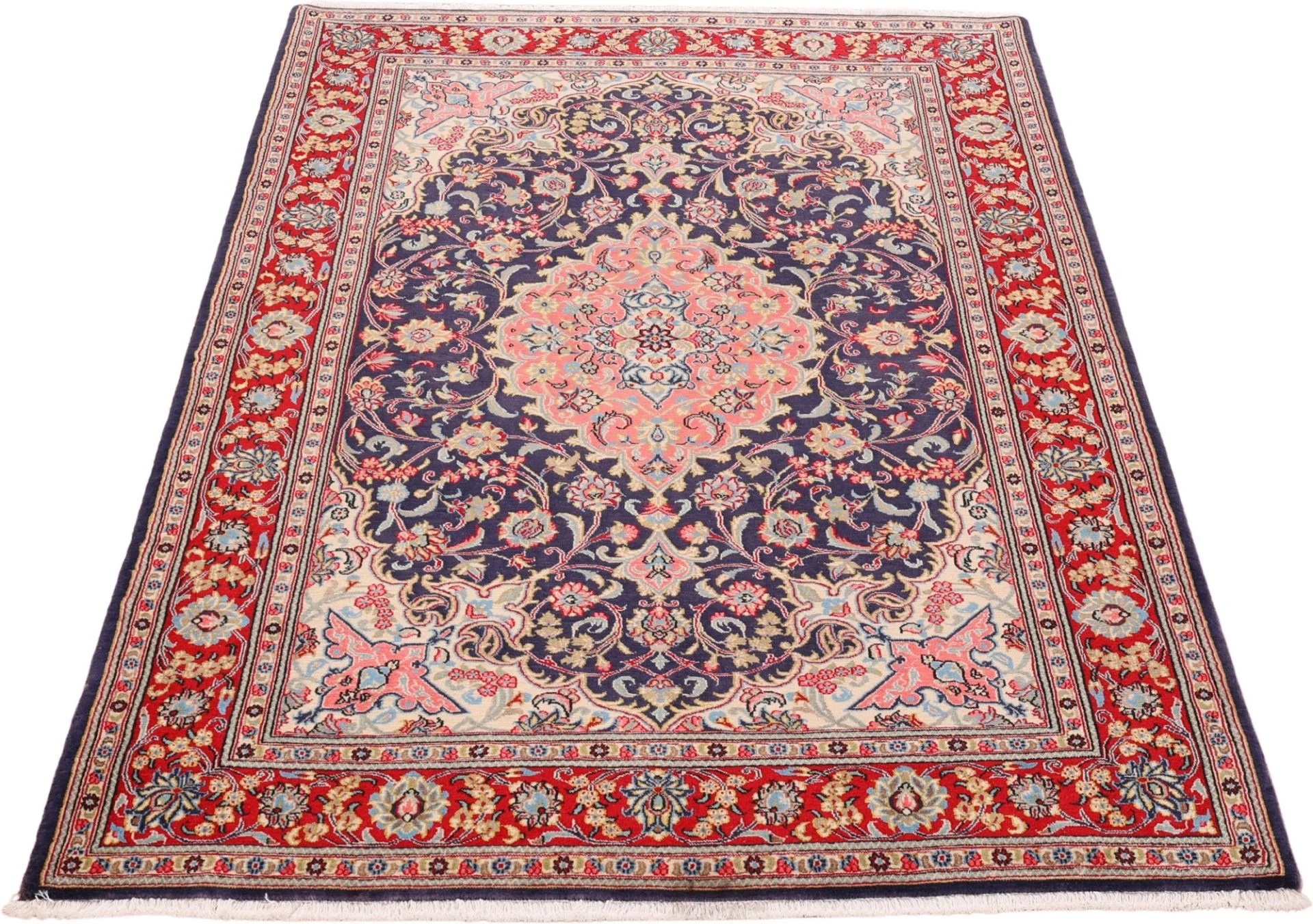 Ghom Perserteppich aus Iran, 137 × 203 cm