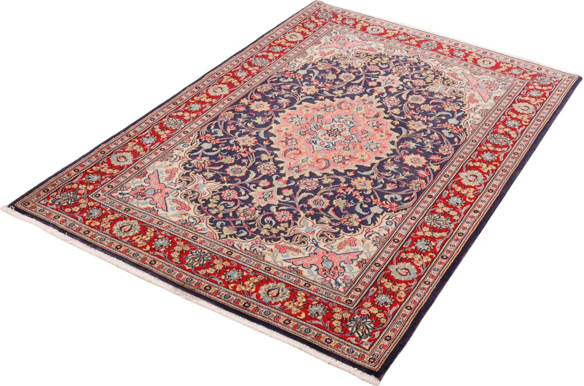 Ghom Perserteppich aus Iran, 137 × 203 cm