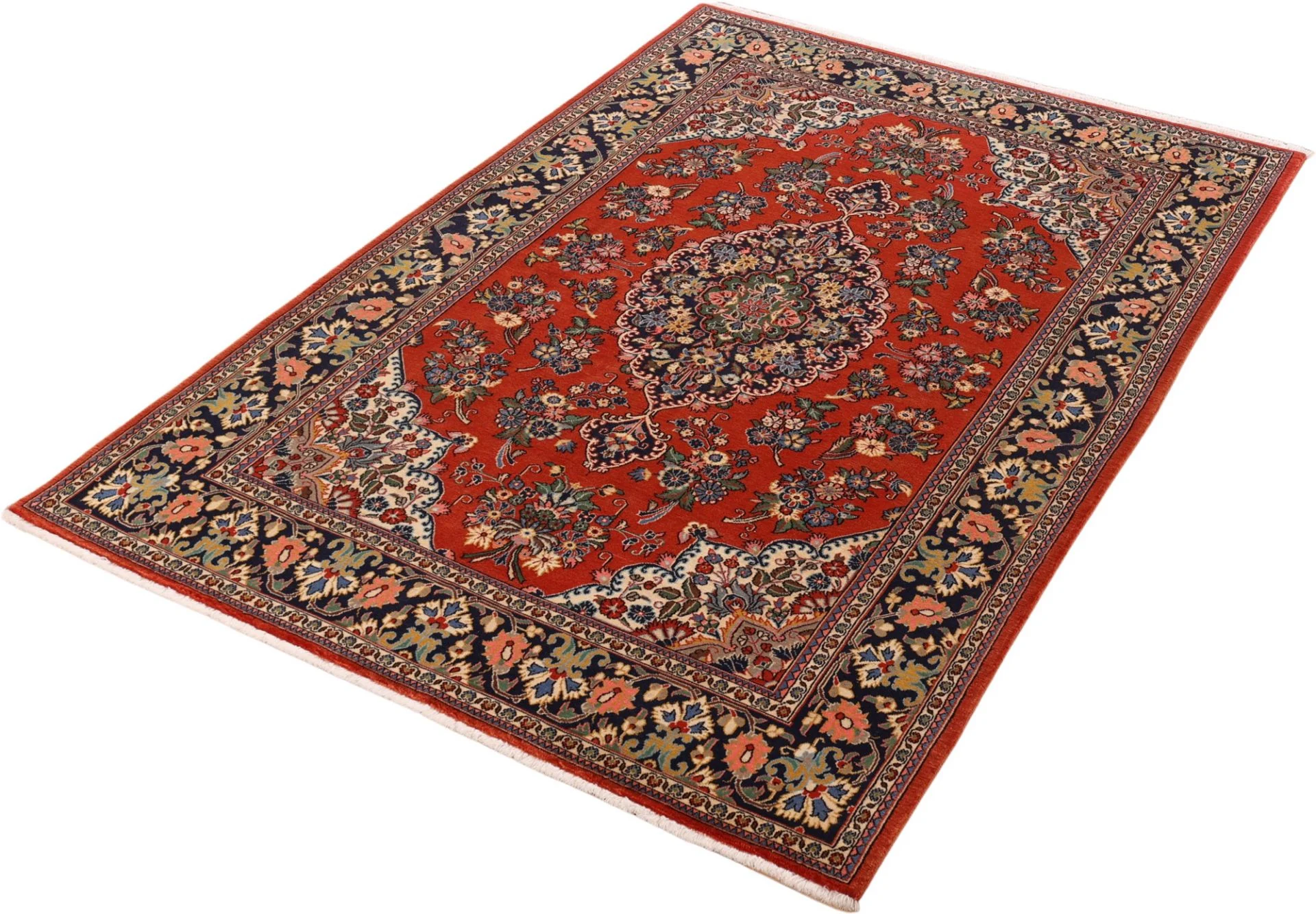 Ghom Perserteppich 136 × 204 cm aus Wolle, handgeknüpft