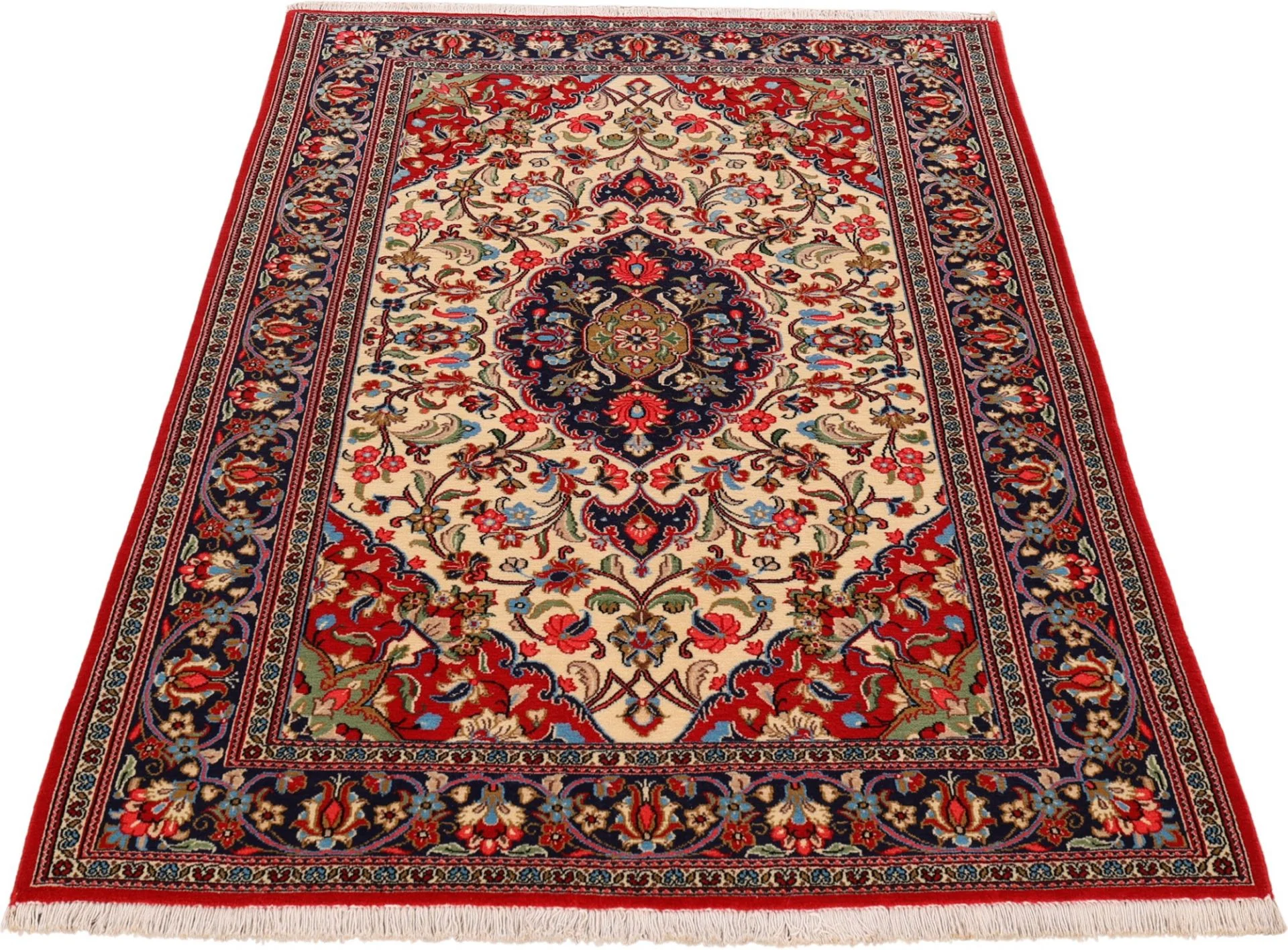Ghom Perserteppich 132 × 203 cm aus Wolle, handgeknüpft