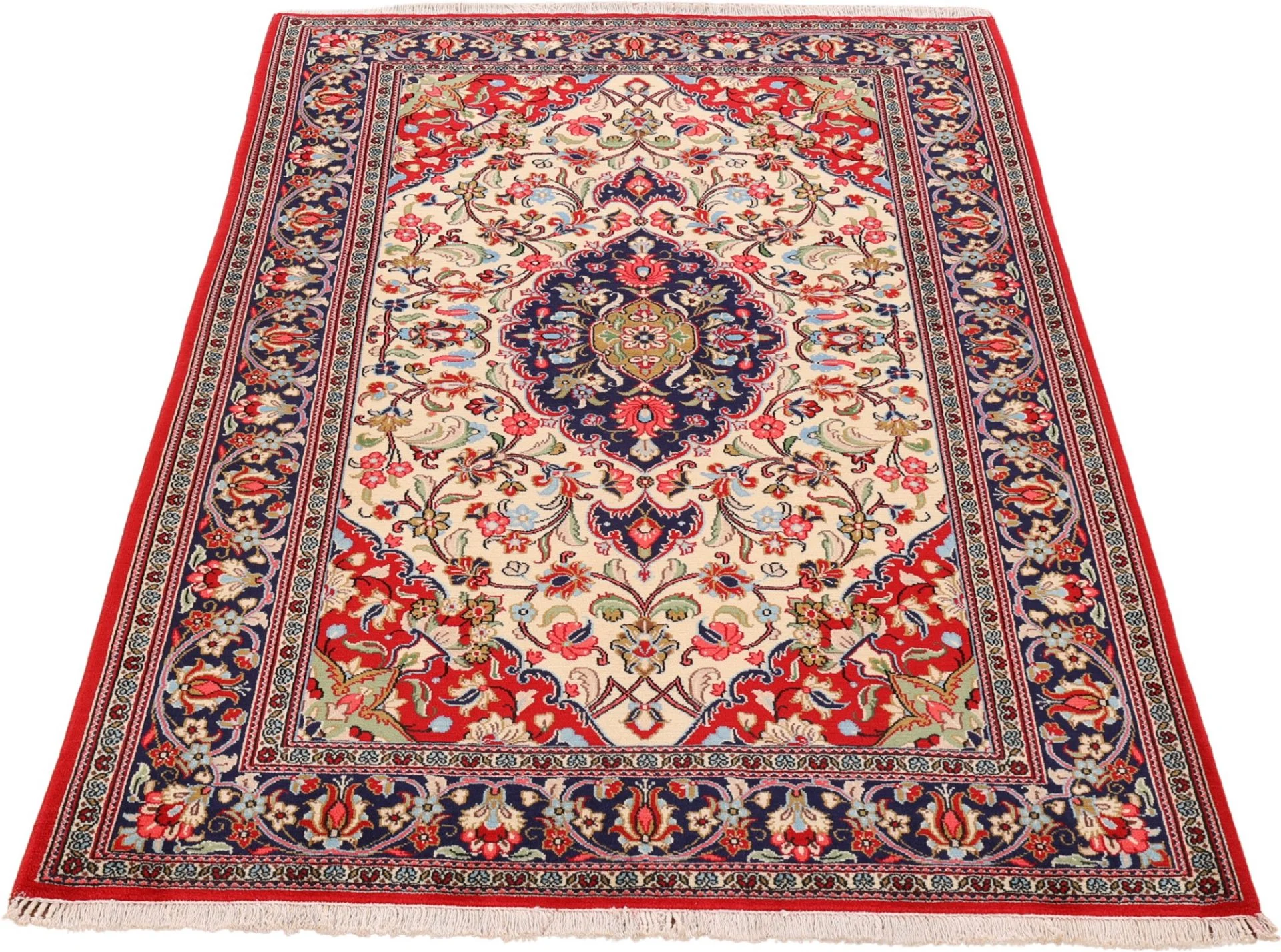 Ghom Perserteppich 132 × 203 cm aus Wolle, handgeknüpft