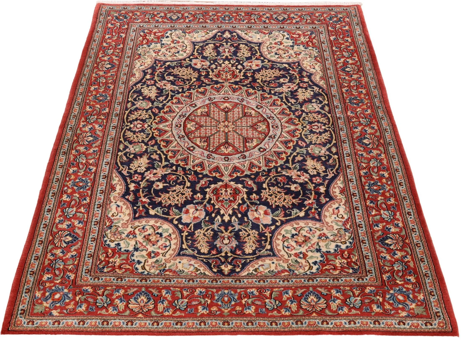 Ghom Perserteppich aus Iran, 131 × 197 cm