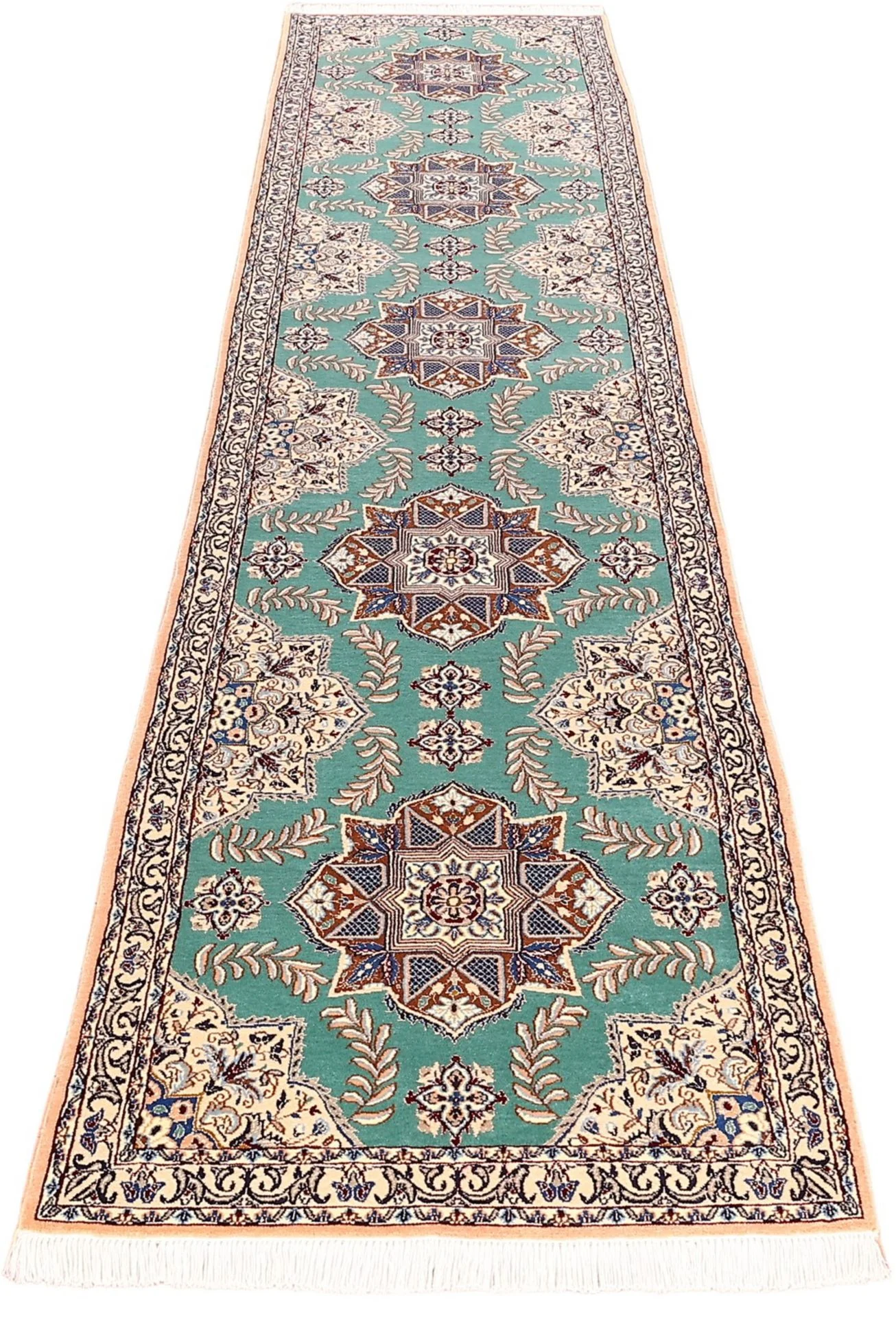 Handgeknüpfter Nain Perserteppich, 81 × 400 cm, Wolle