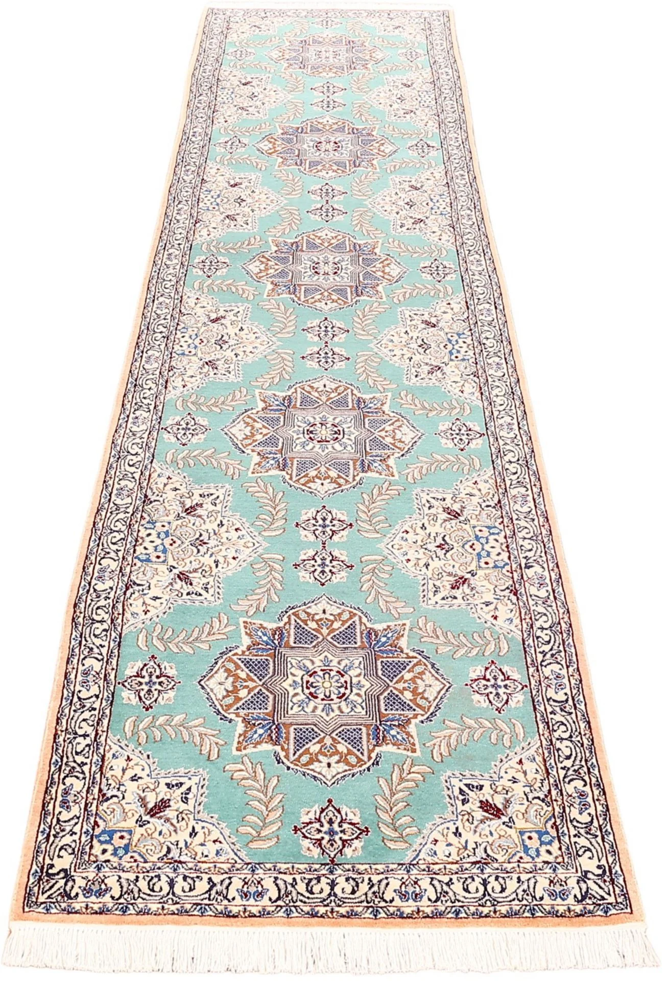 Handgeknüpfter Nain Perserteppich, 81 × 400 cm, Wolle