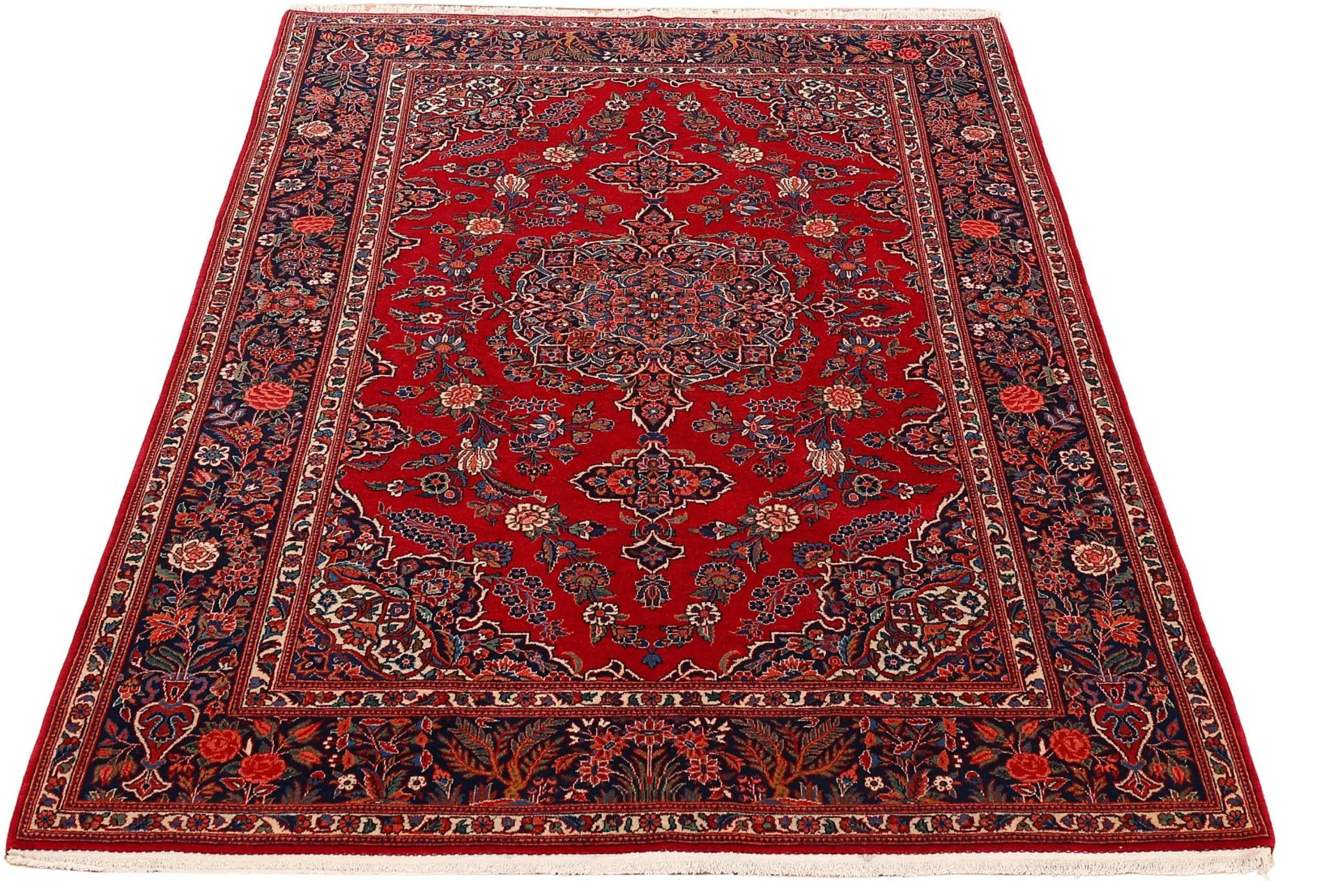 Handgeknüpfter Kashan Perserteppich, 130 × 200 cm, Wolle