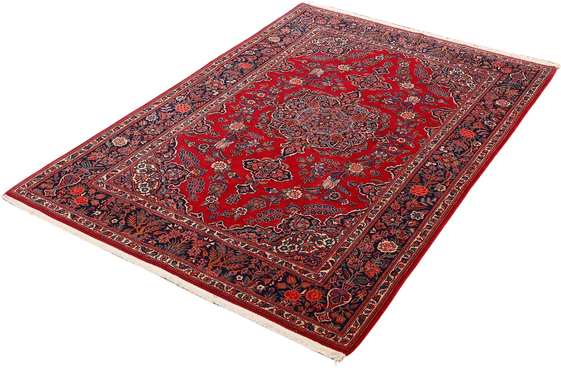 Handgeknüpfter Kashan Perserteppich, 130 × 200 cm, Wolle
