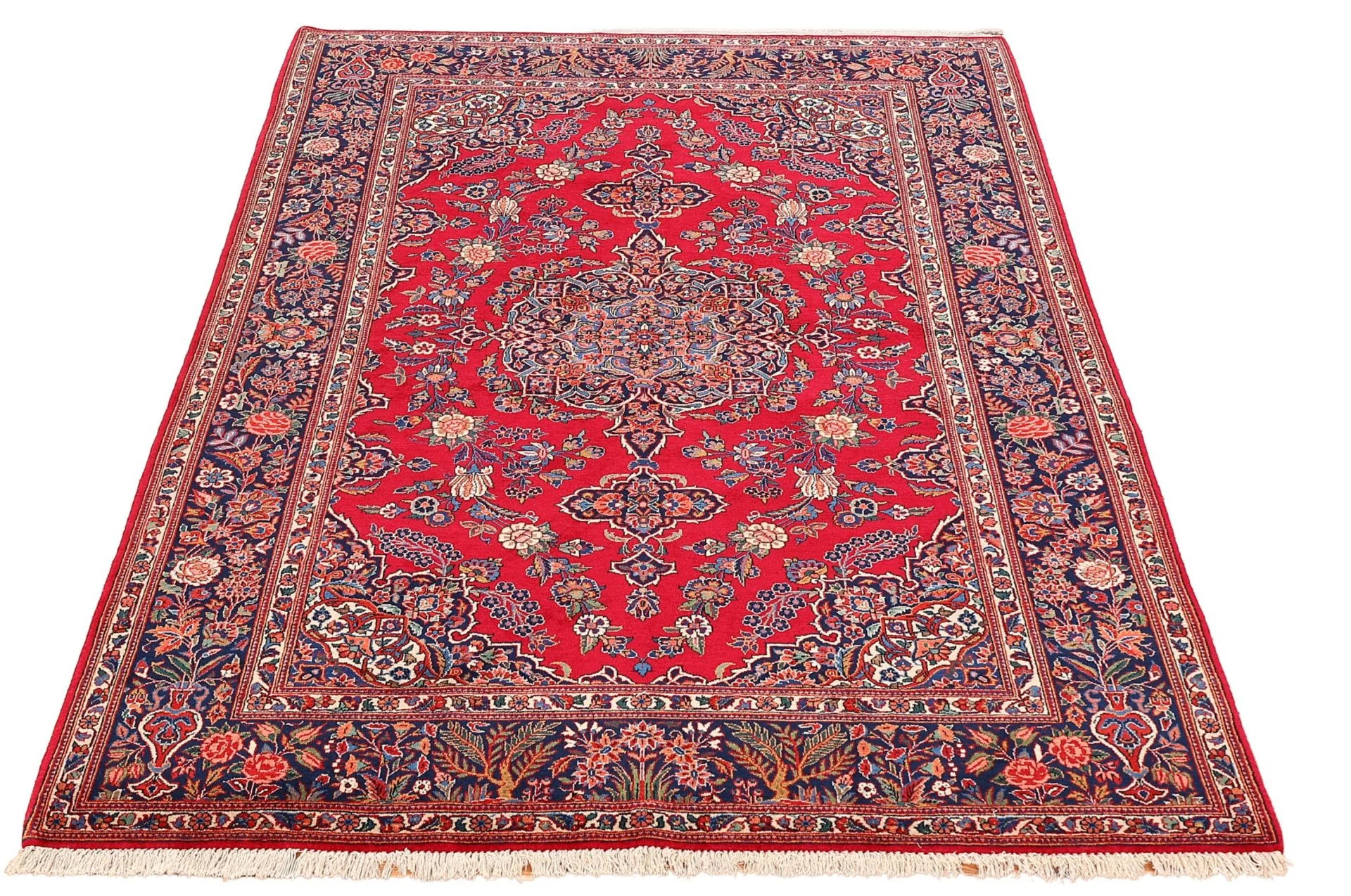 Handgeknüpfter Kashan Perserteppich, 130 × 200 cm, Wolle