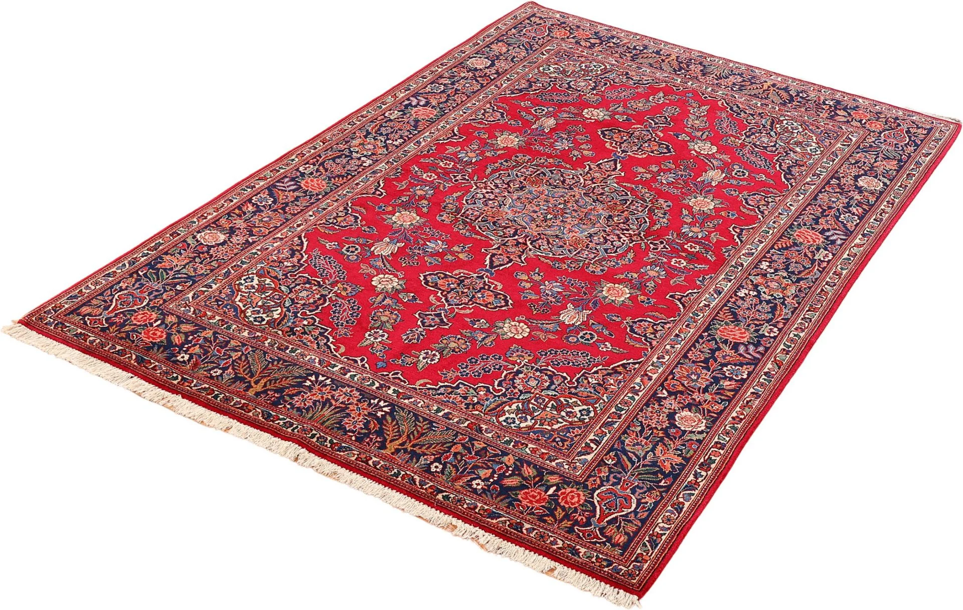 Handgeknüpfter Kashan Perserteppich, 130 × 200 cm, Wolle