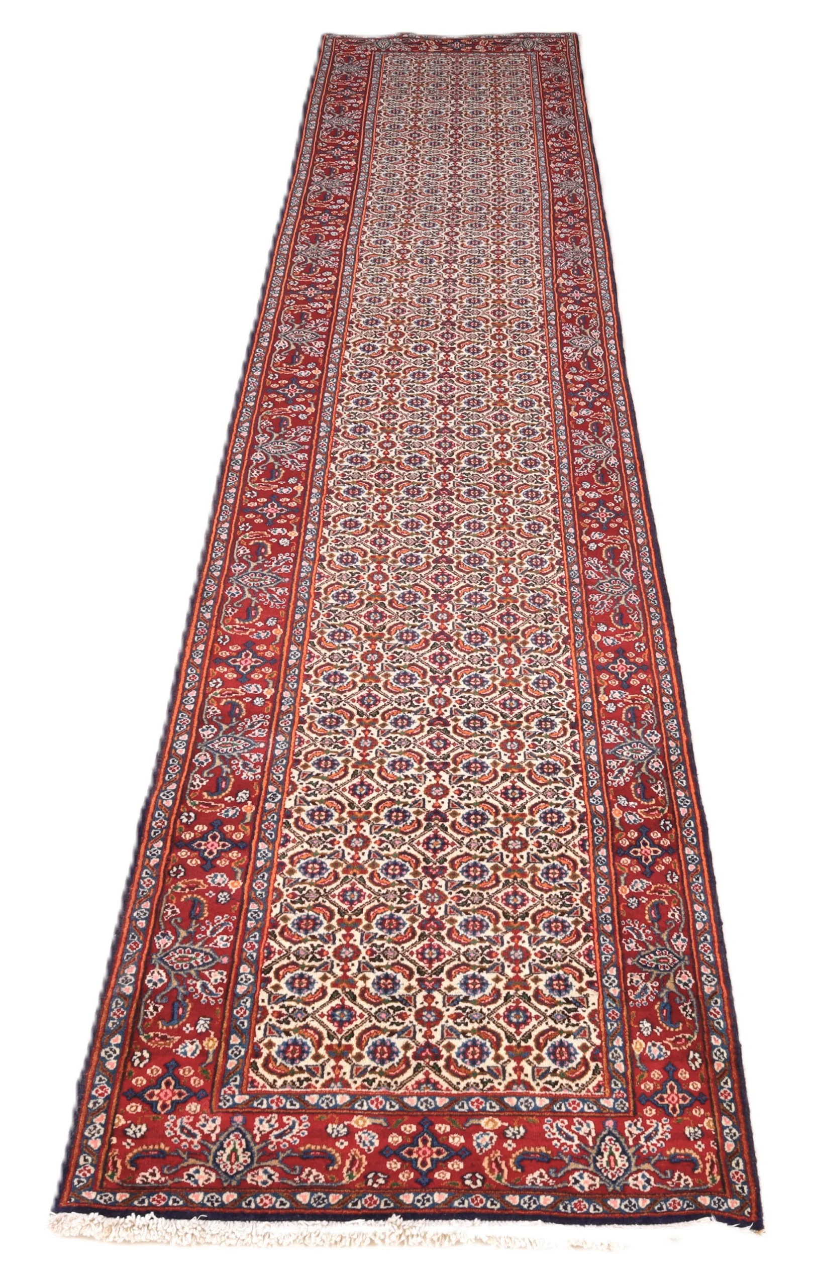 Moud Perserteppich aus Iran, 385 × 85 cm
