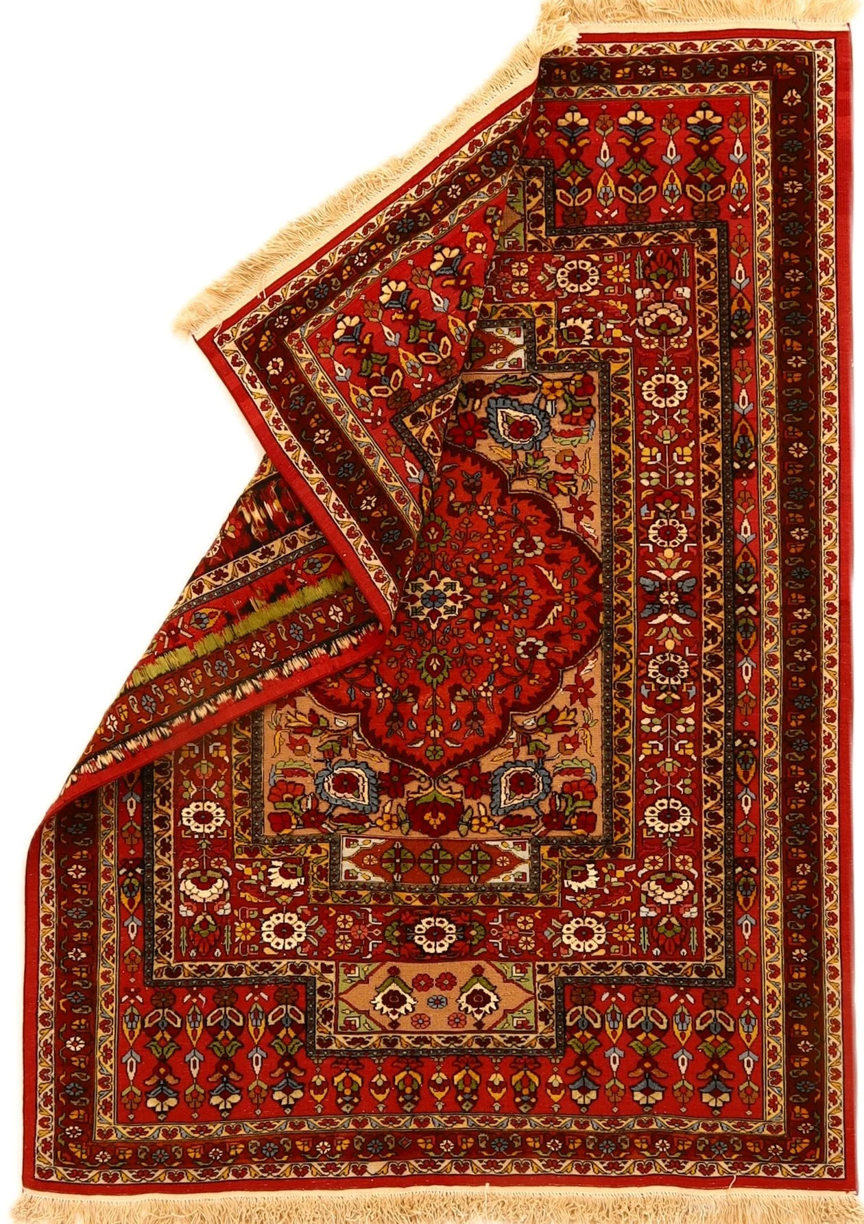 perserteppich-183-x-130-cm-wolle-handgeknupft-rot-orange-20 Handgeknüpfter Perserteppich, 183 × 130 cm, Wolle
