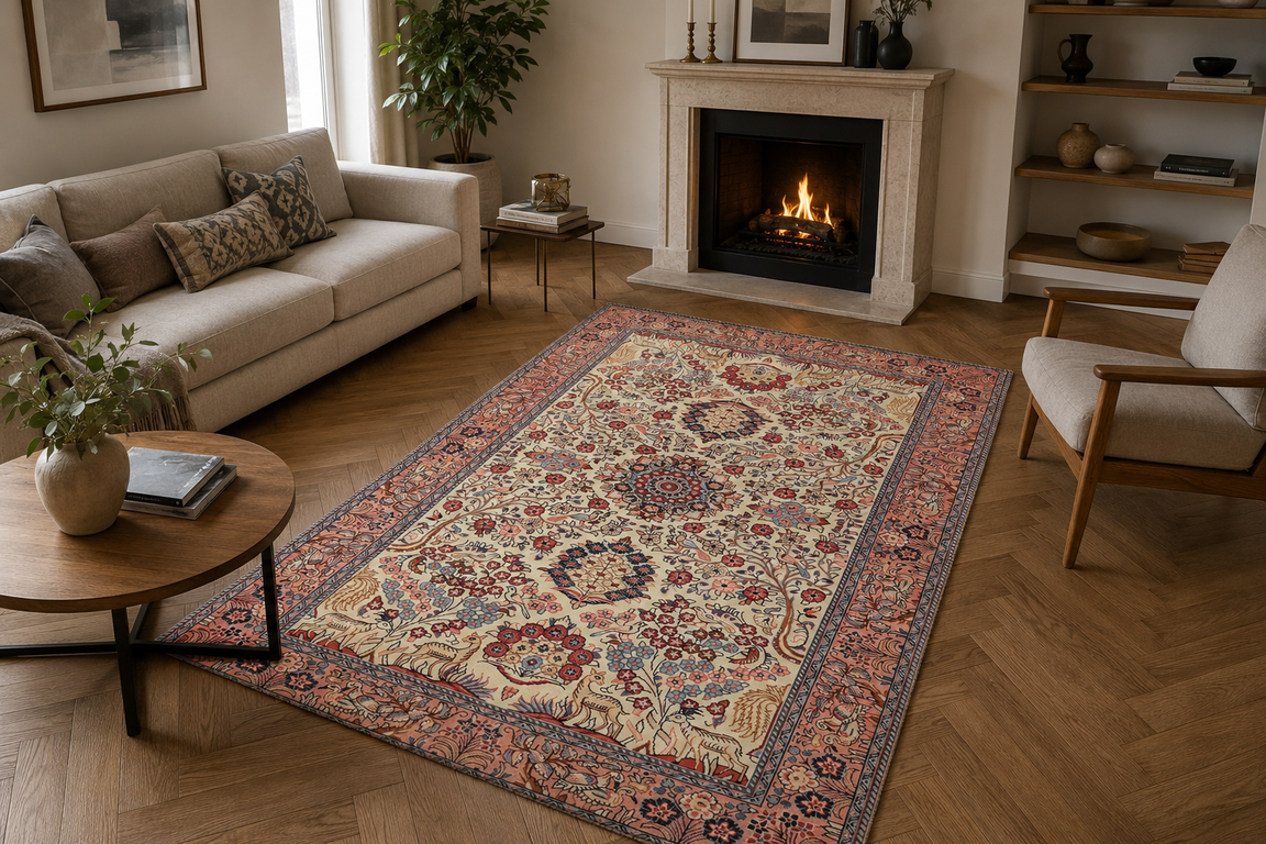 Handgeknüpfter Sarough Perserteppich 218 × 133 cm