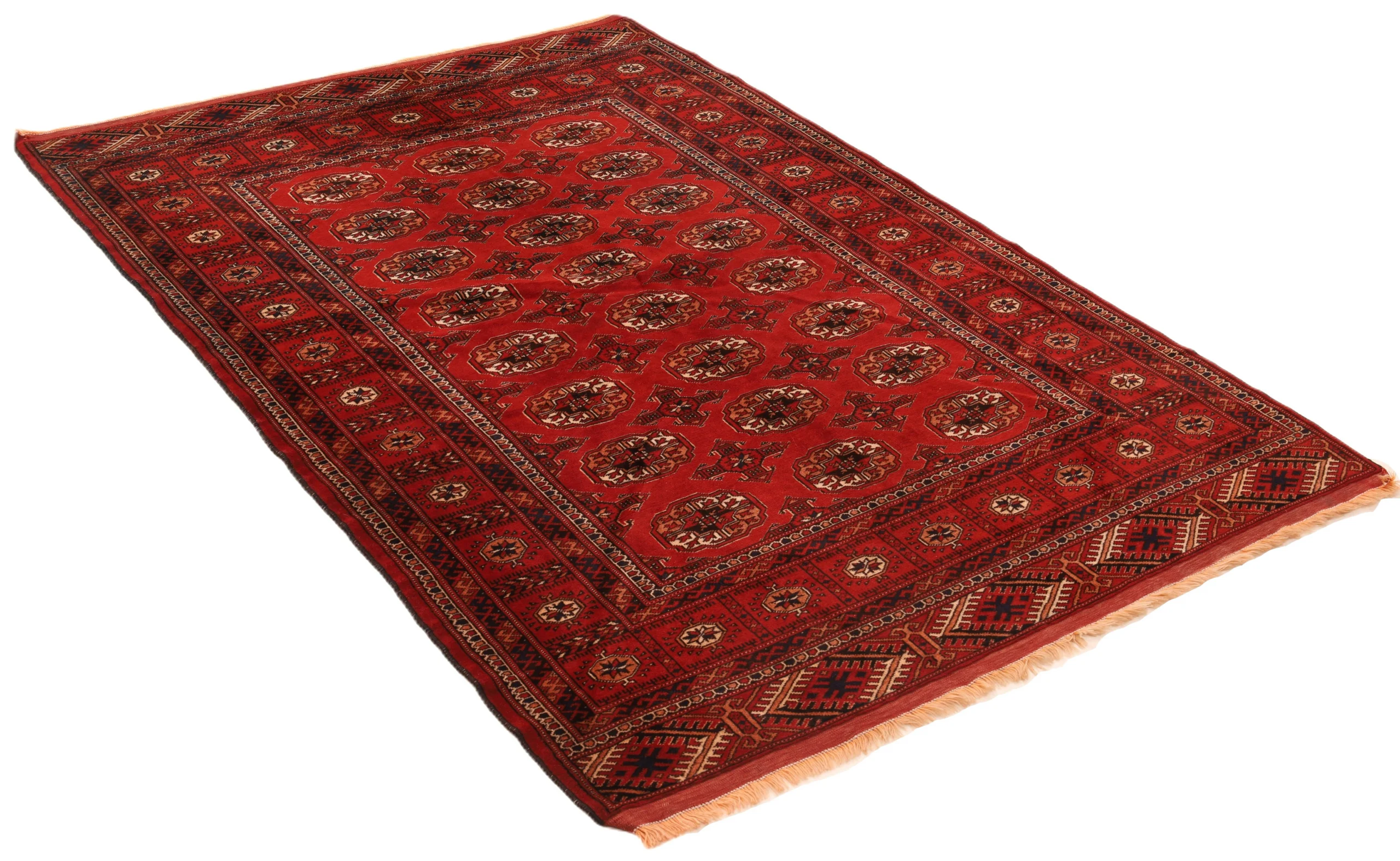 perserteppich-turkaman-198-x-135-cm-wolle-handgeknupft-rot-orange-8-scaled Handgeknüpfter Turkmen Perserteppich, 198 × 135 cm, Wolle