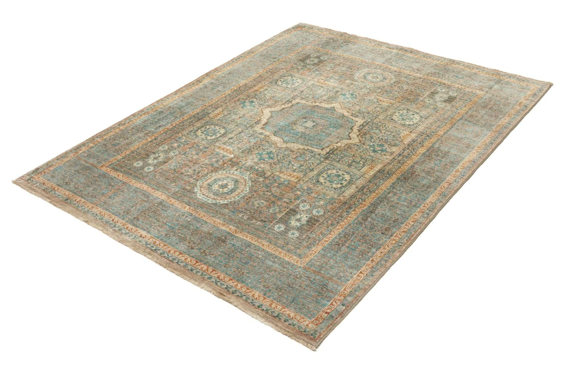 Handgeknüpfter Mamluk Orientteppich, 148 × 189 cm, Wolle