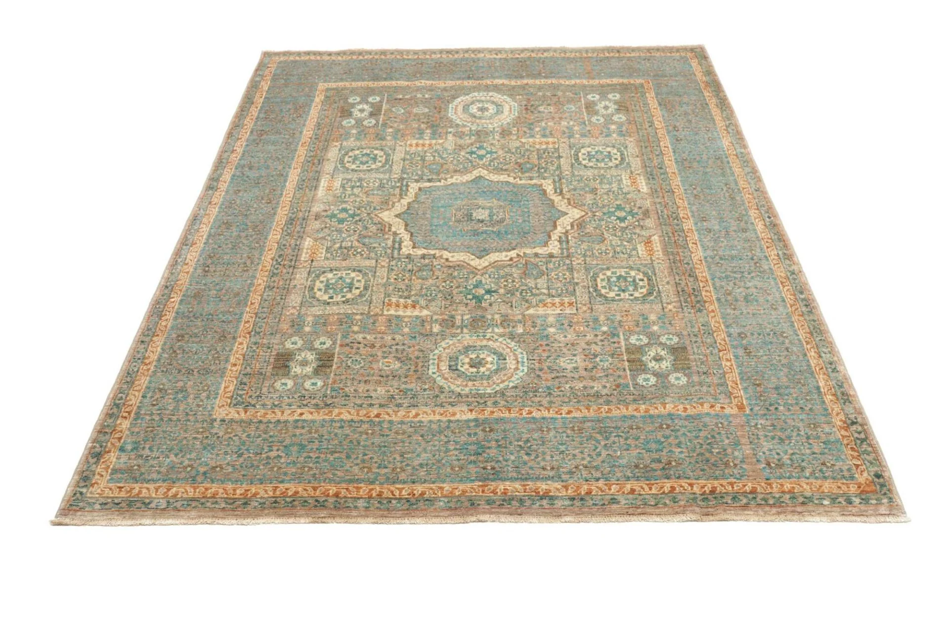 Handgeknüpfter Mamluk Orientteppich, 148 × 189 cm, Wolle