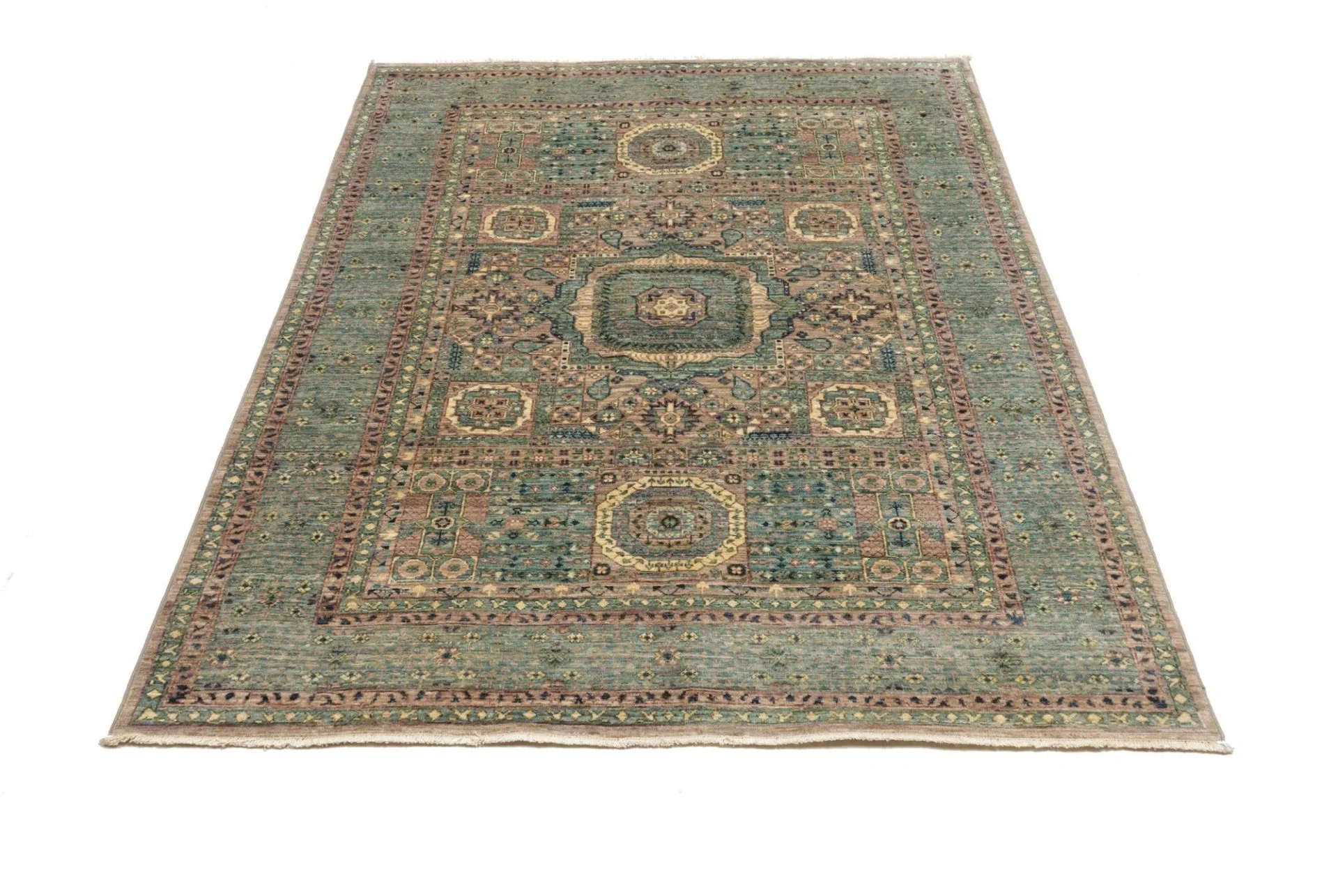 Handgeknüpfter Mamluk Orientteppich 128 × 182 cm