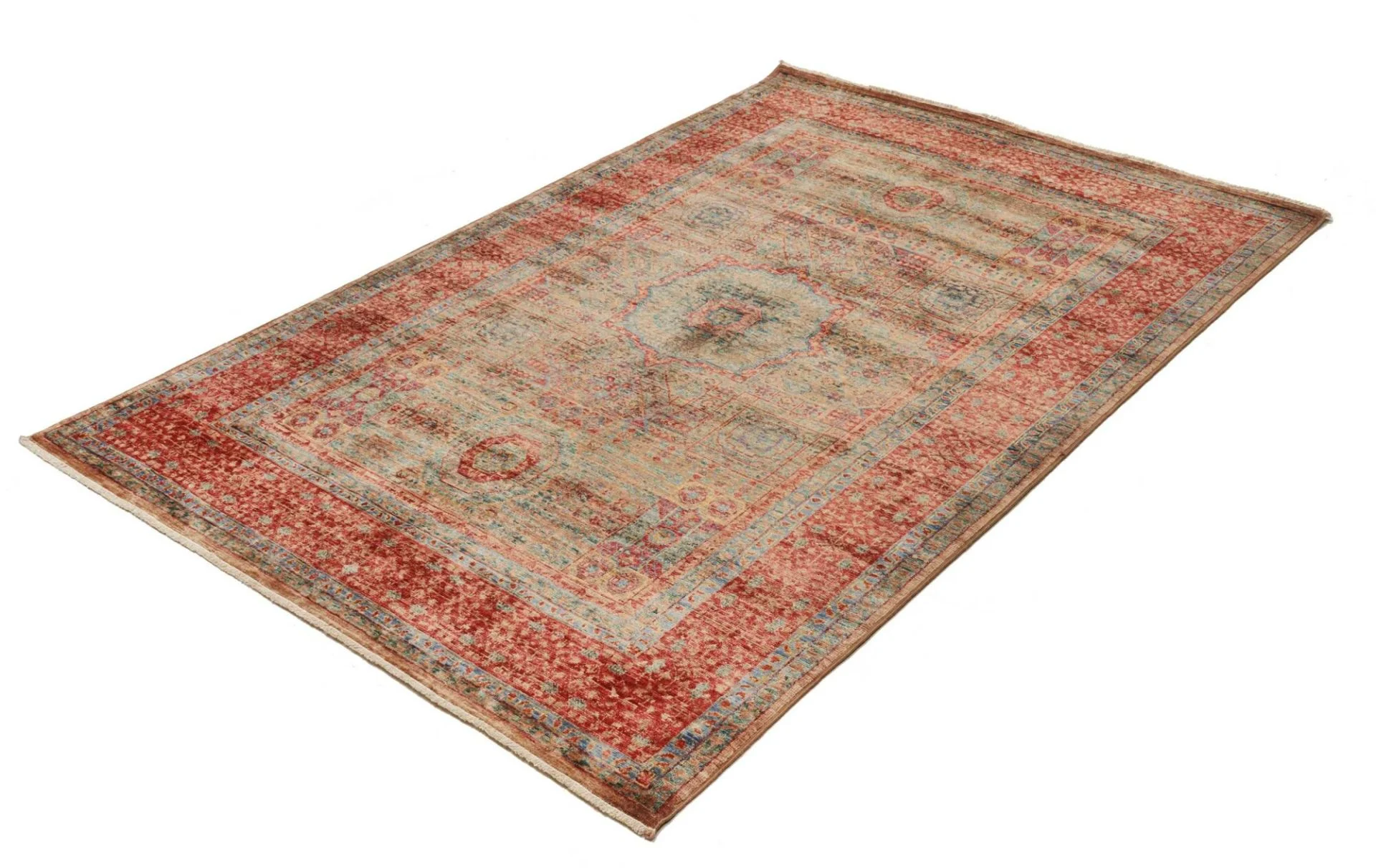 Mamluk Orientteppich 129 × 189 cm aus Wolle, handgeknüpft
