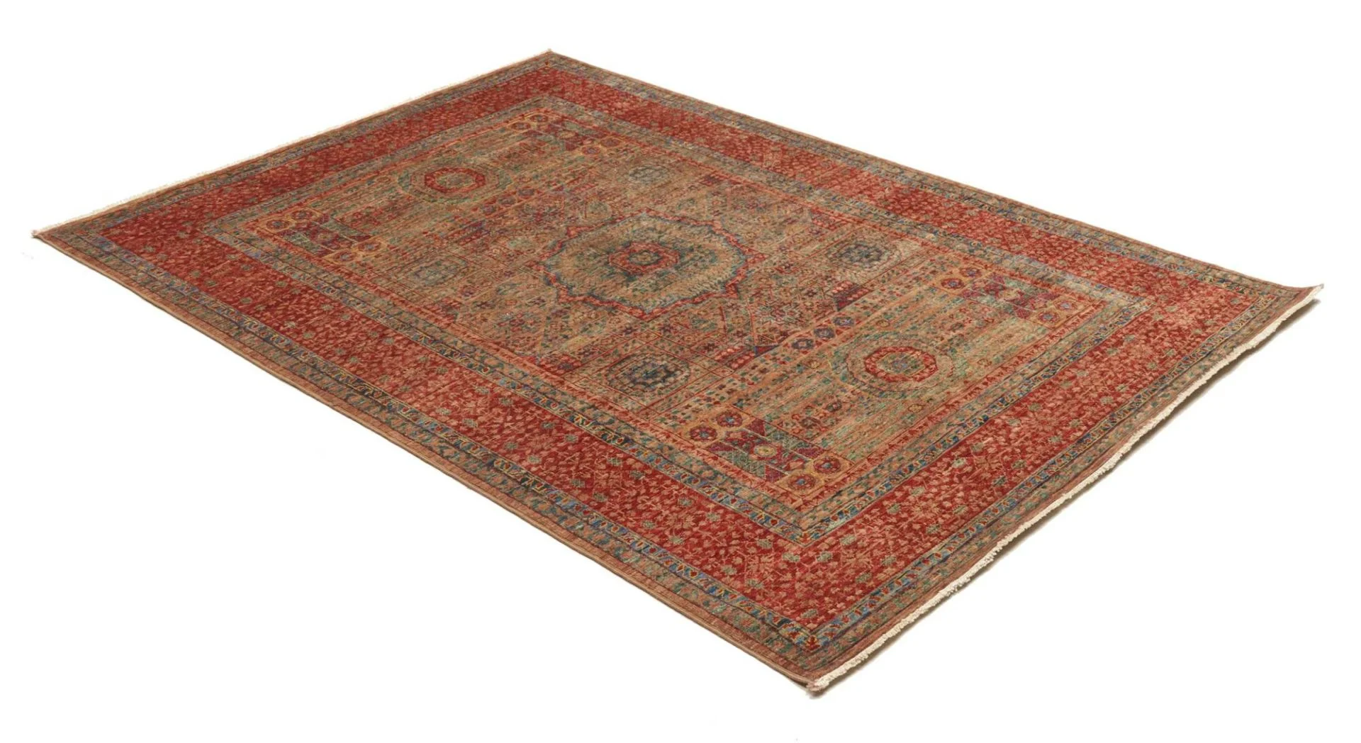 Mamluk Orientteppich 129 × 189 cm aus Wolle, handgeknüpft