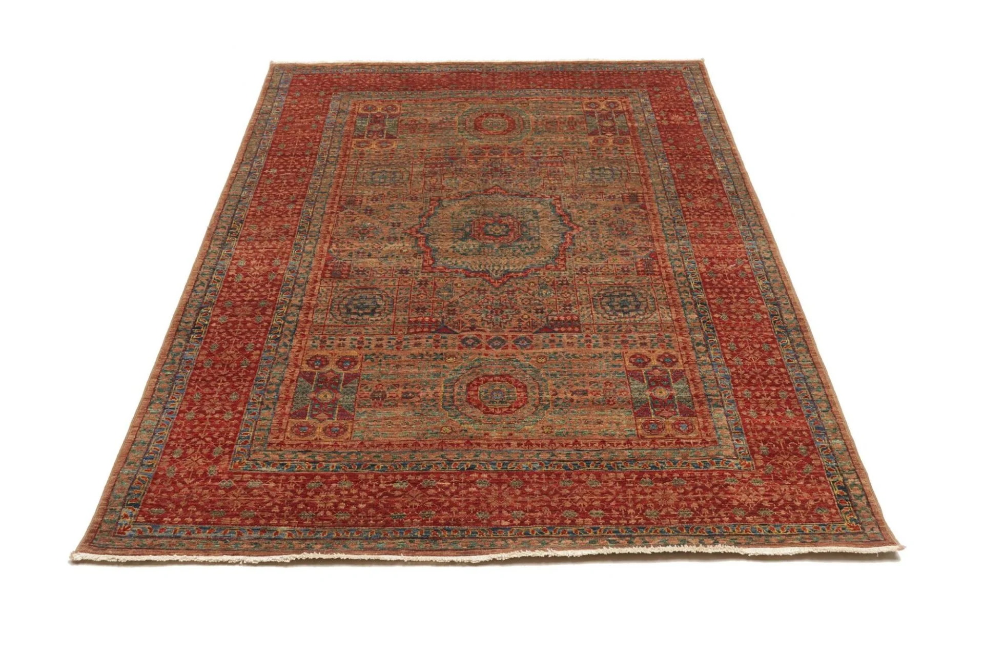 Mamluk Orientteppich 129 × 189 cm aus Wolle, handgeknüpft