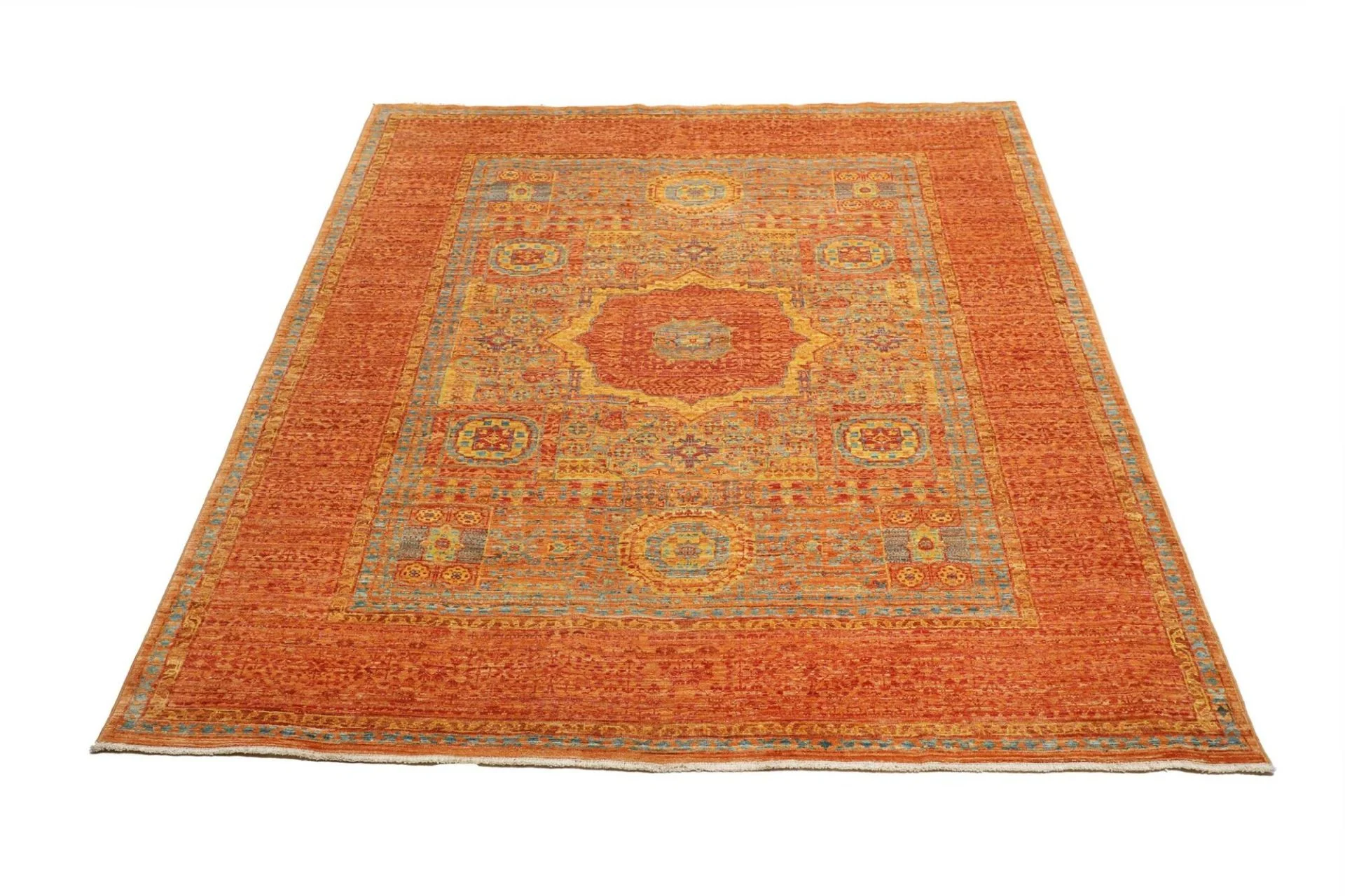 Handgeknüpfter Mamluk Orientteppich, 154 × 195 cm, Wolle