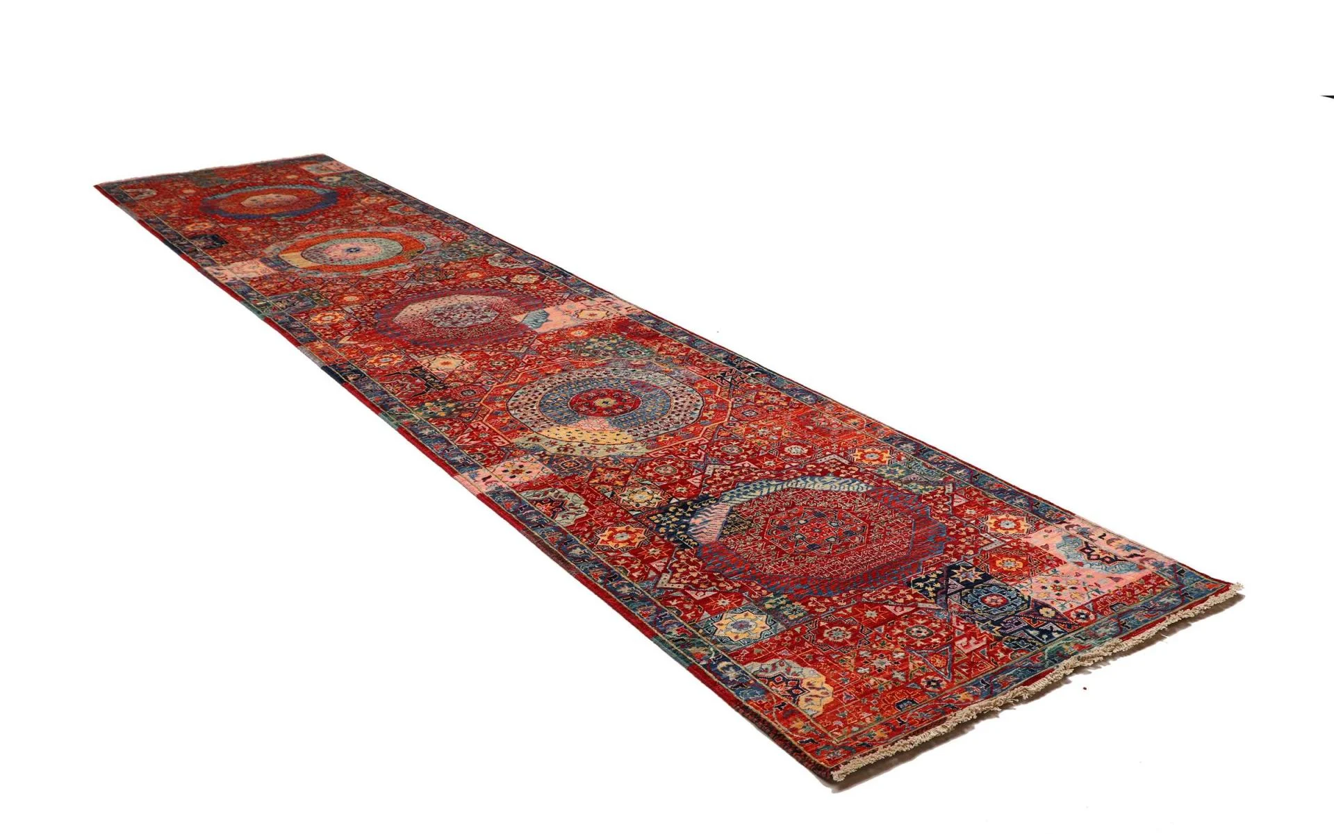 Mamluk Orientteppich 86 × 392 cm aus Wolle, handgeknüpft