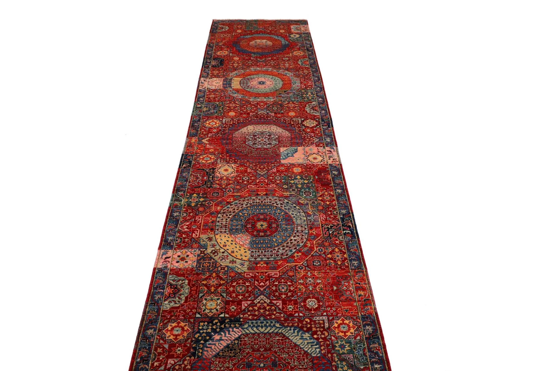 Mamluk Orientteppich 86 × 392 cm aus Wolle, handgeknüpft