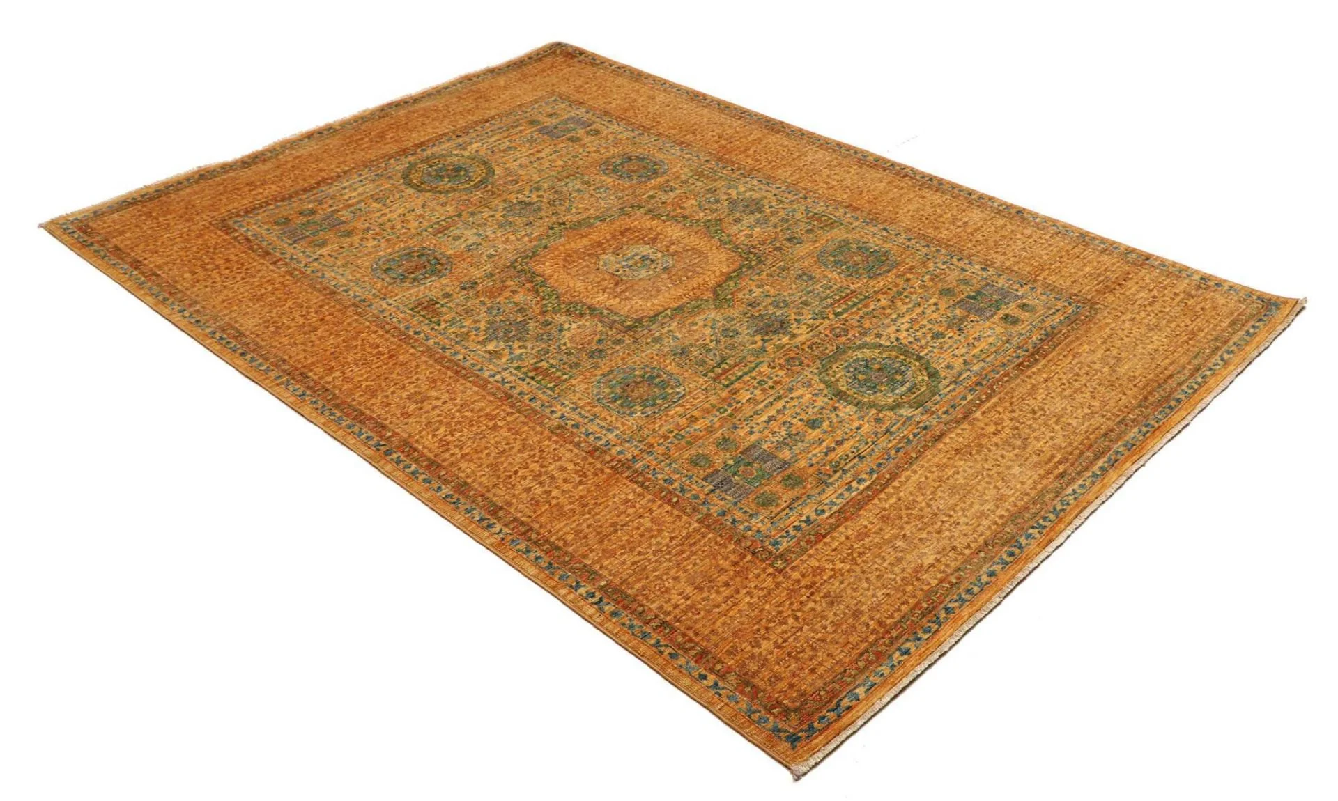 Mamluk Orientteppich 154 × 220 cm aus Wolle, handgeknüpft