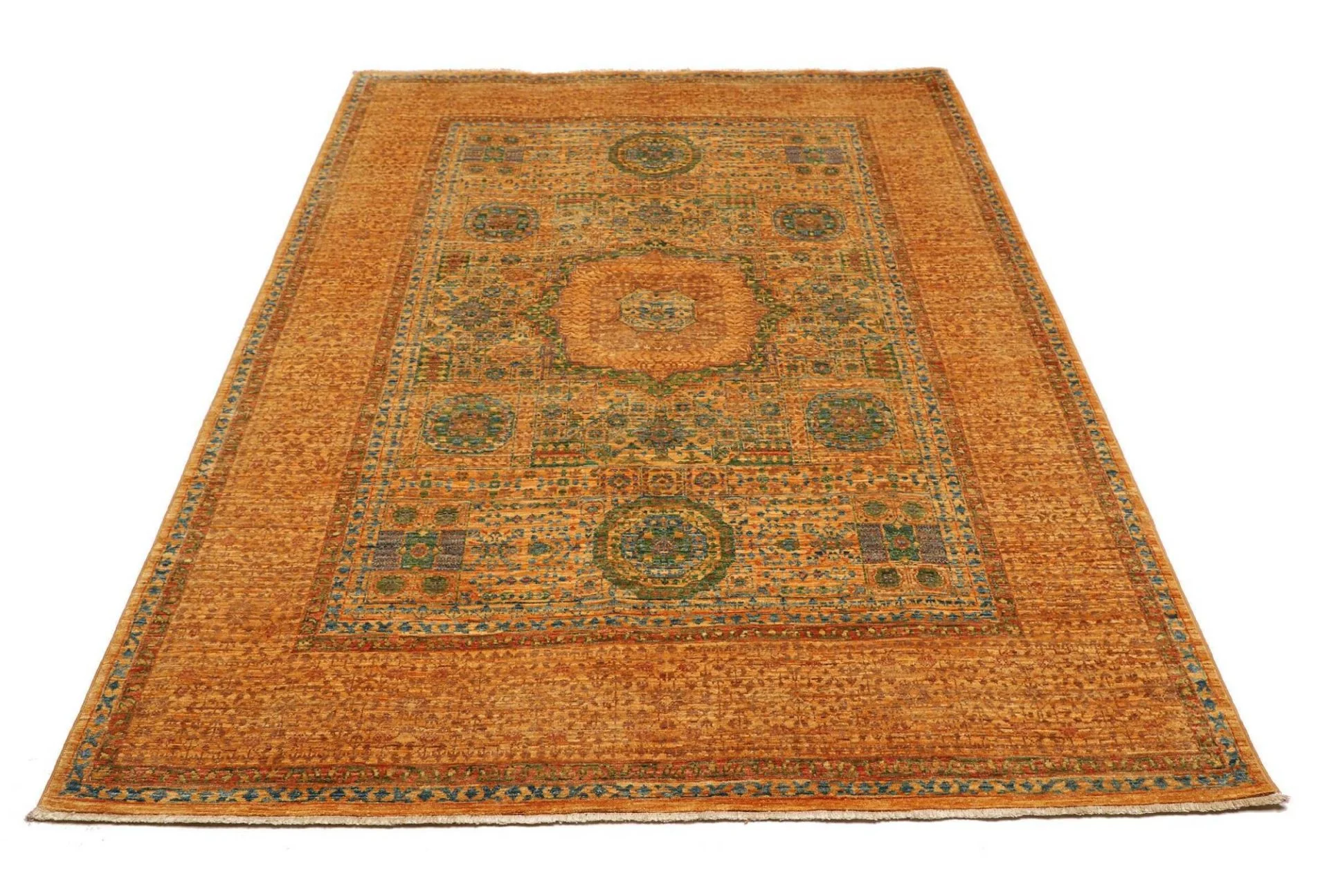 Mamluk Orientteppich 154 × 220 cm aus Wolle, handgeknüpft