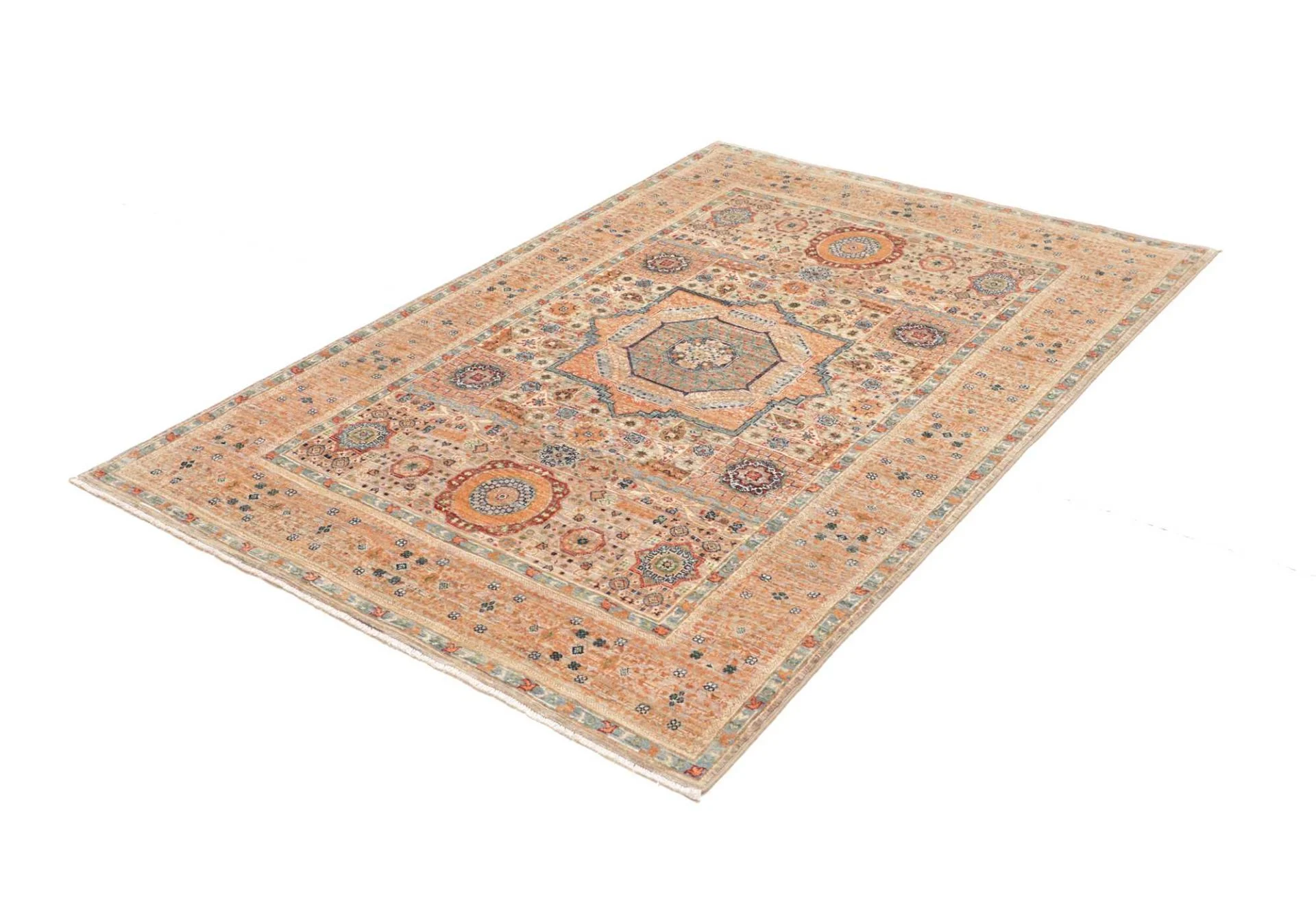 Mamluk Orientteppich 124 × 179 cm aus Wolle, handgeknüpft