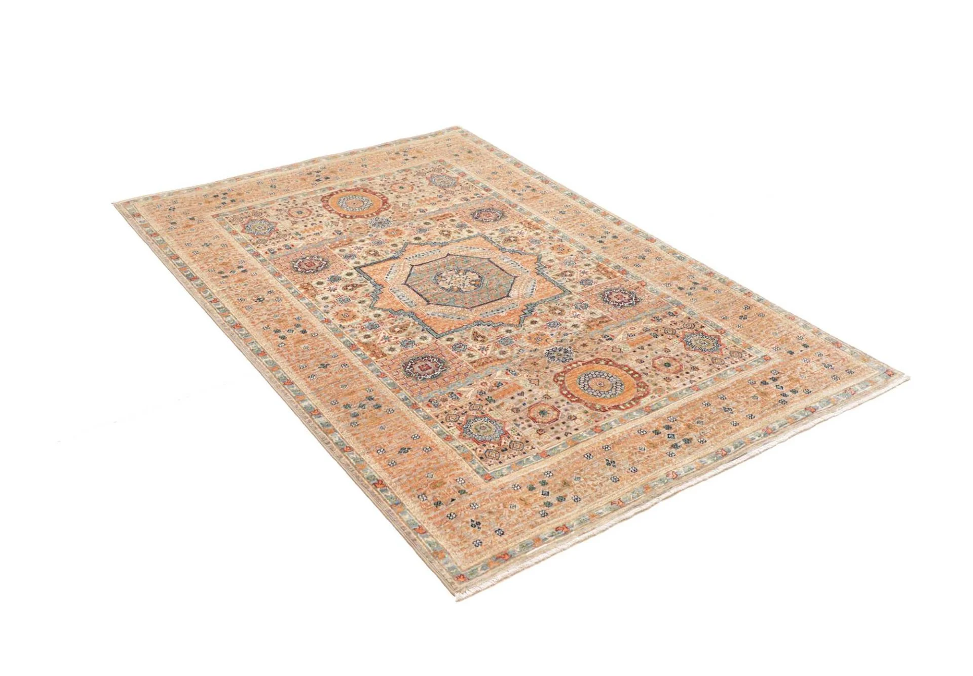 Mamluk Orientteppich 124 × 179 cm aus Wolle, handgeknüpft