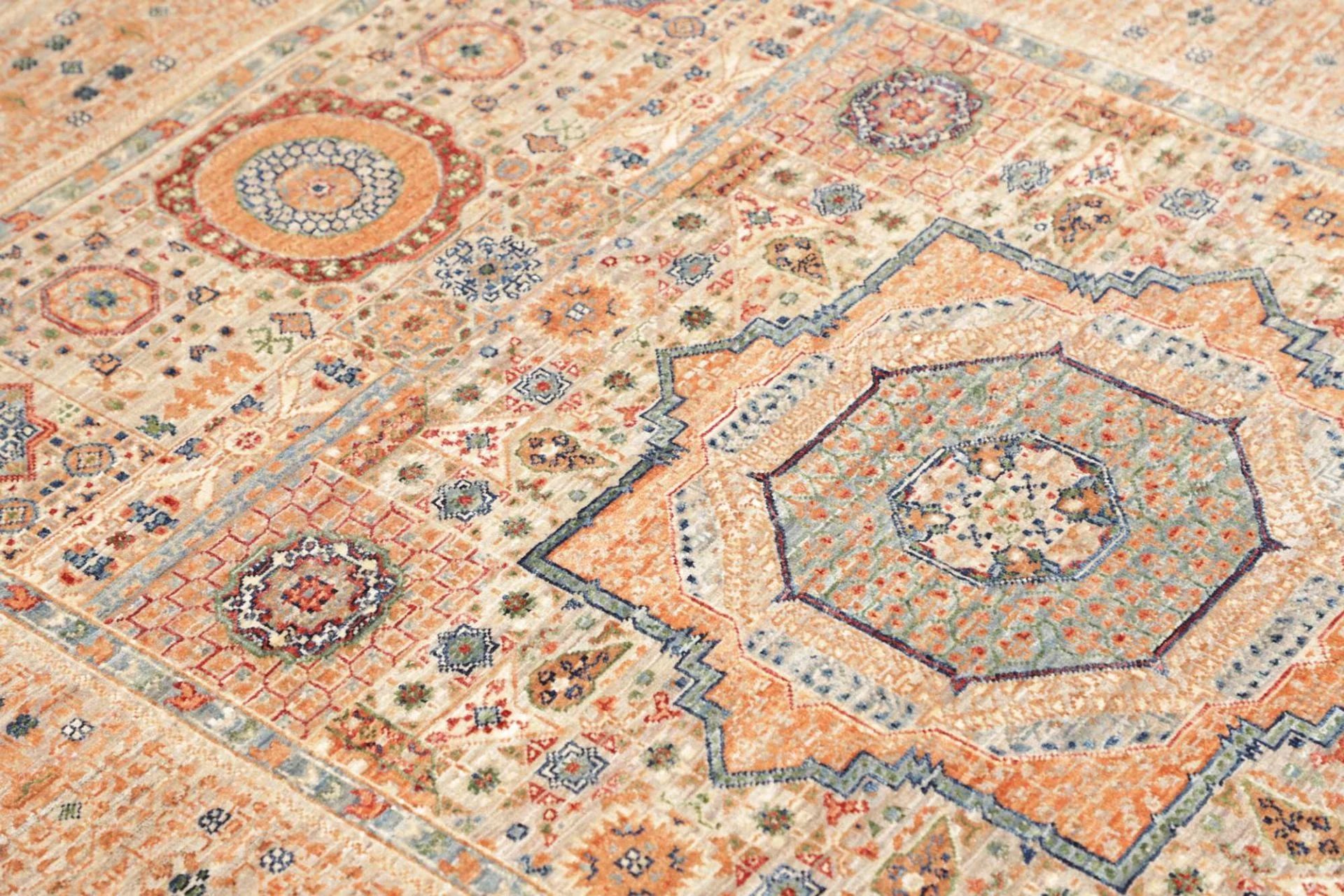 Mamluk Orientteppich 124 × 179 cm aus Wolle, handgeknüpft