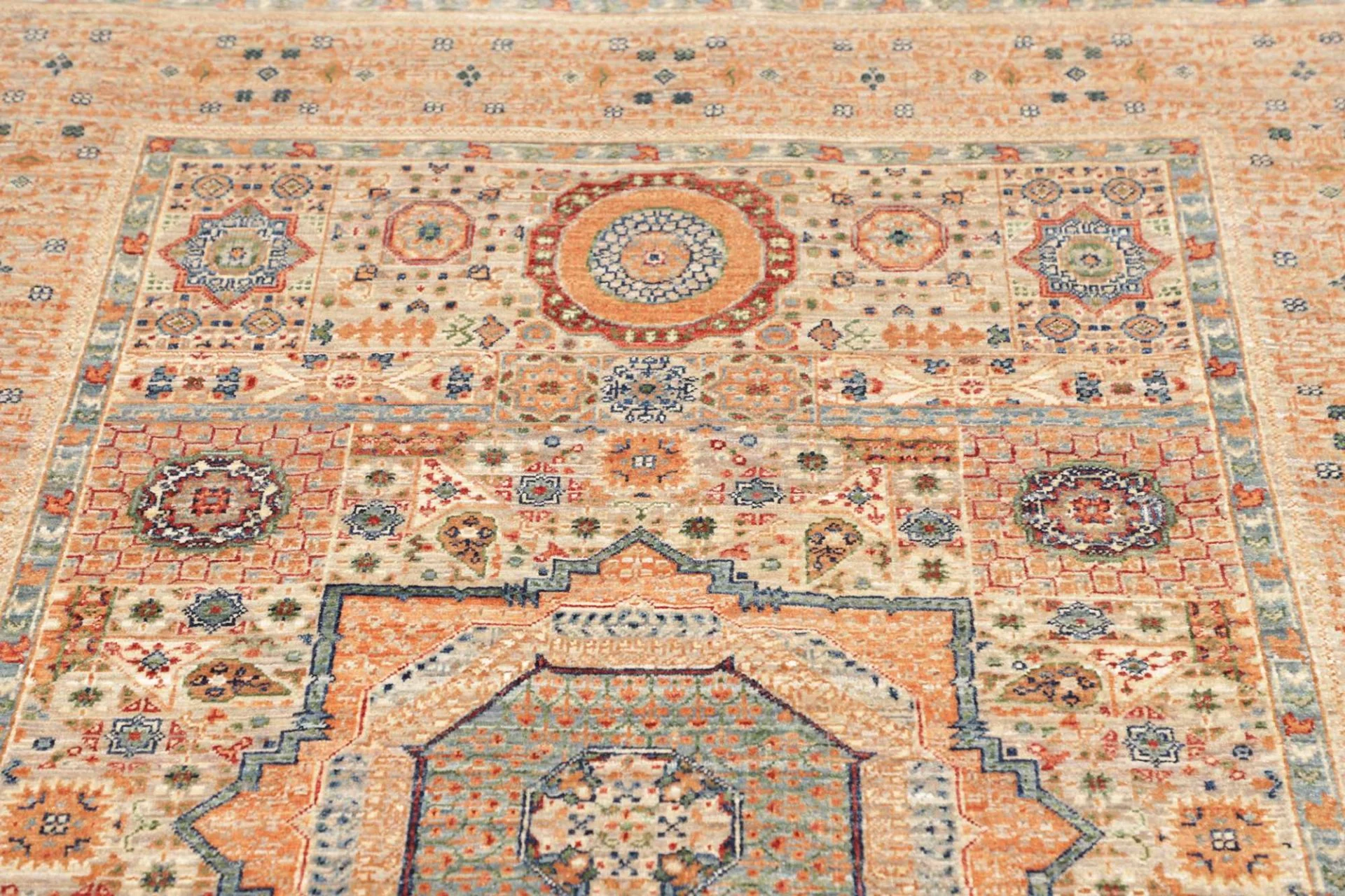 Mamluk Orientteppich 124 × 179 cm aus Wolle, handgeknüpft