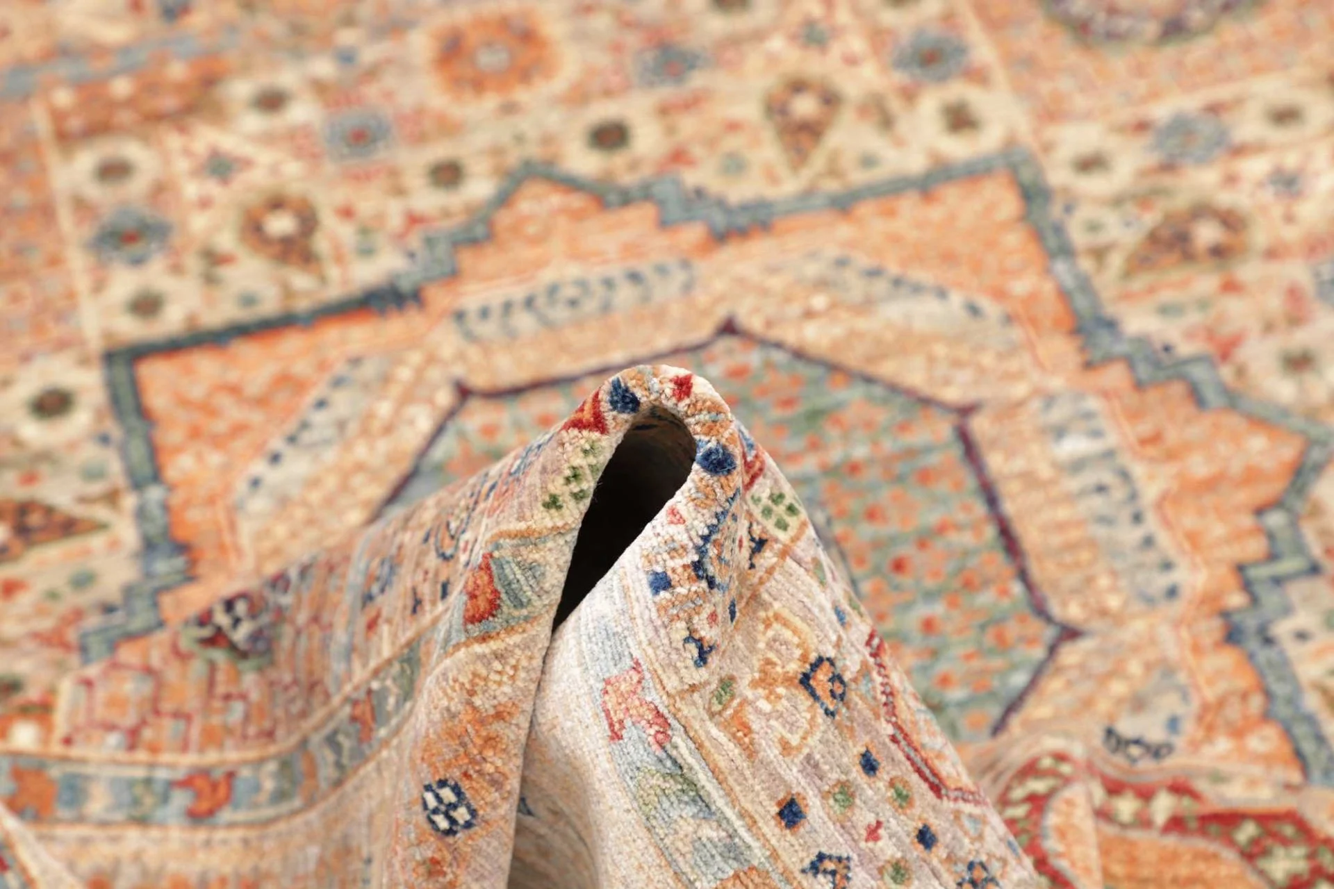 Mamluk Orientteppich 124 × 179 cm aus Wolle, handgeknüpft