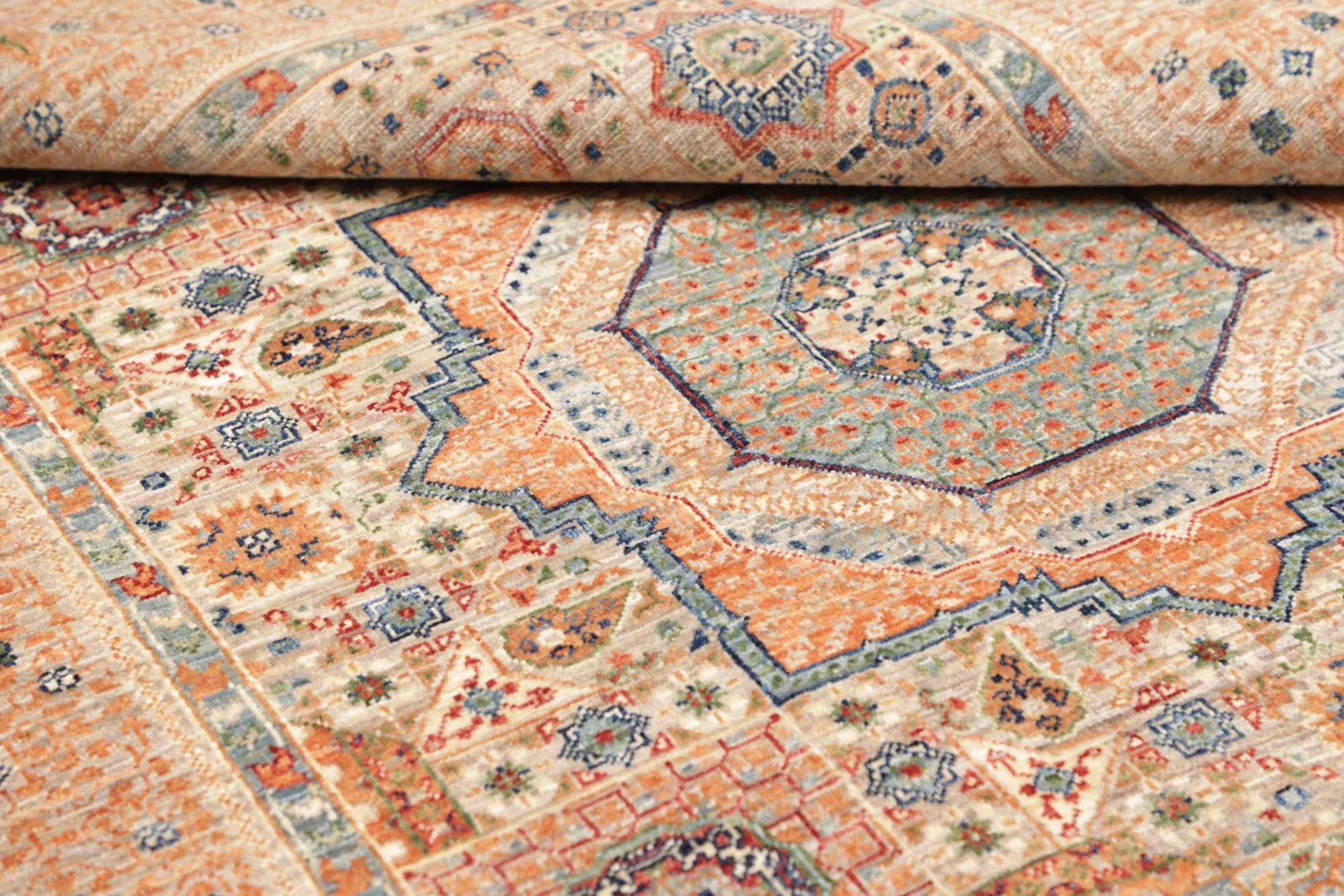Mamluk Orientteppich 124 × 179 cm aus Wolle, handgeknüpft