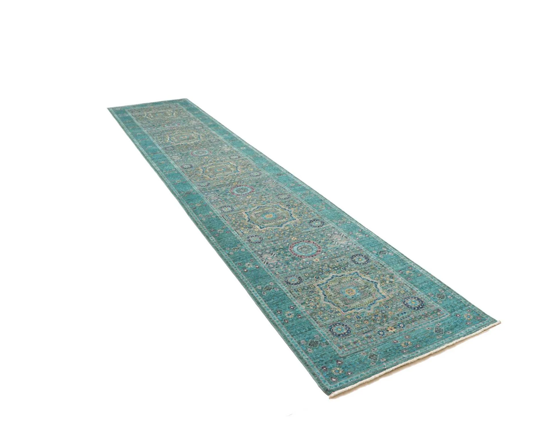 Handgeknüpfter Mamluk Orientteppich, 83 × 395 cm, Wolle