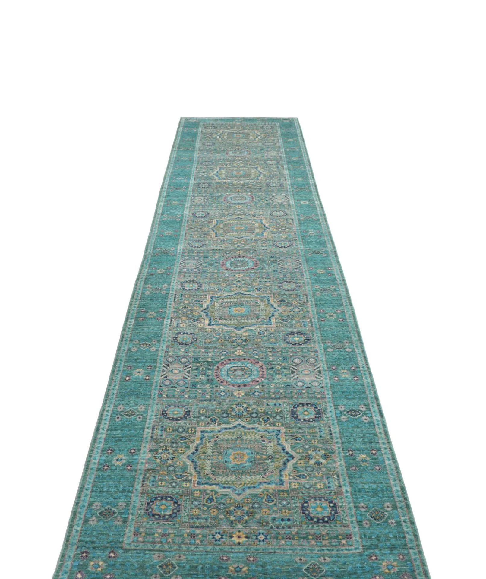 Handgeknüpfter Mamluk Orientteppich, 83 × 395 cm, Wolle