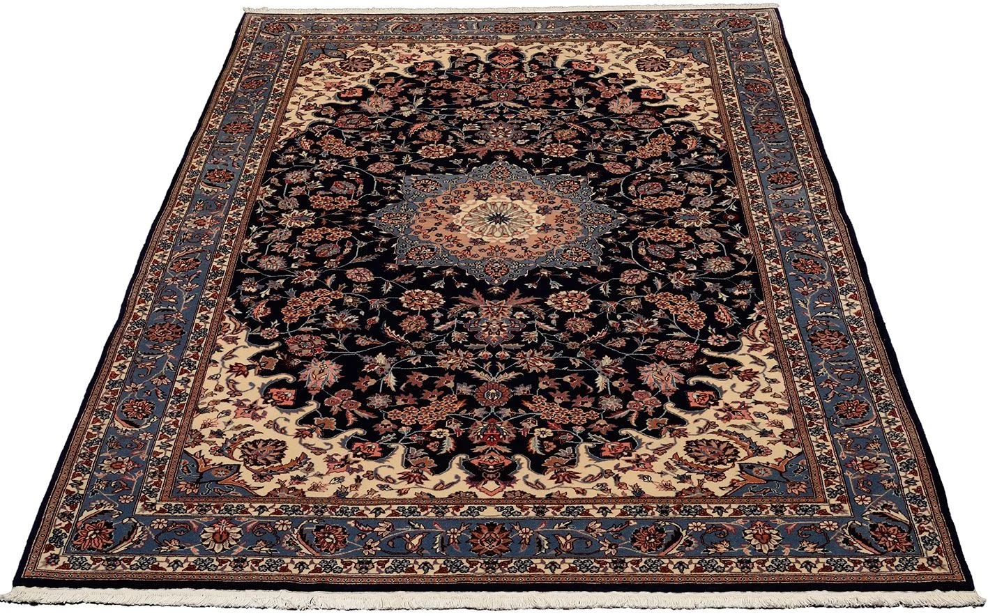 Handgeknüpfter Isfahan Teppich, 156 × 243 cm, Wolle