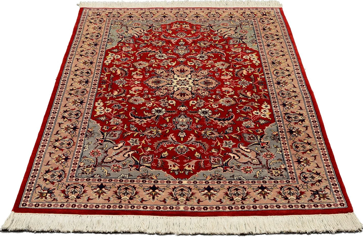 Handgeknüpfter Isfahan Orientteppich, 132 × 208 cm, Wolle