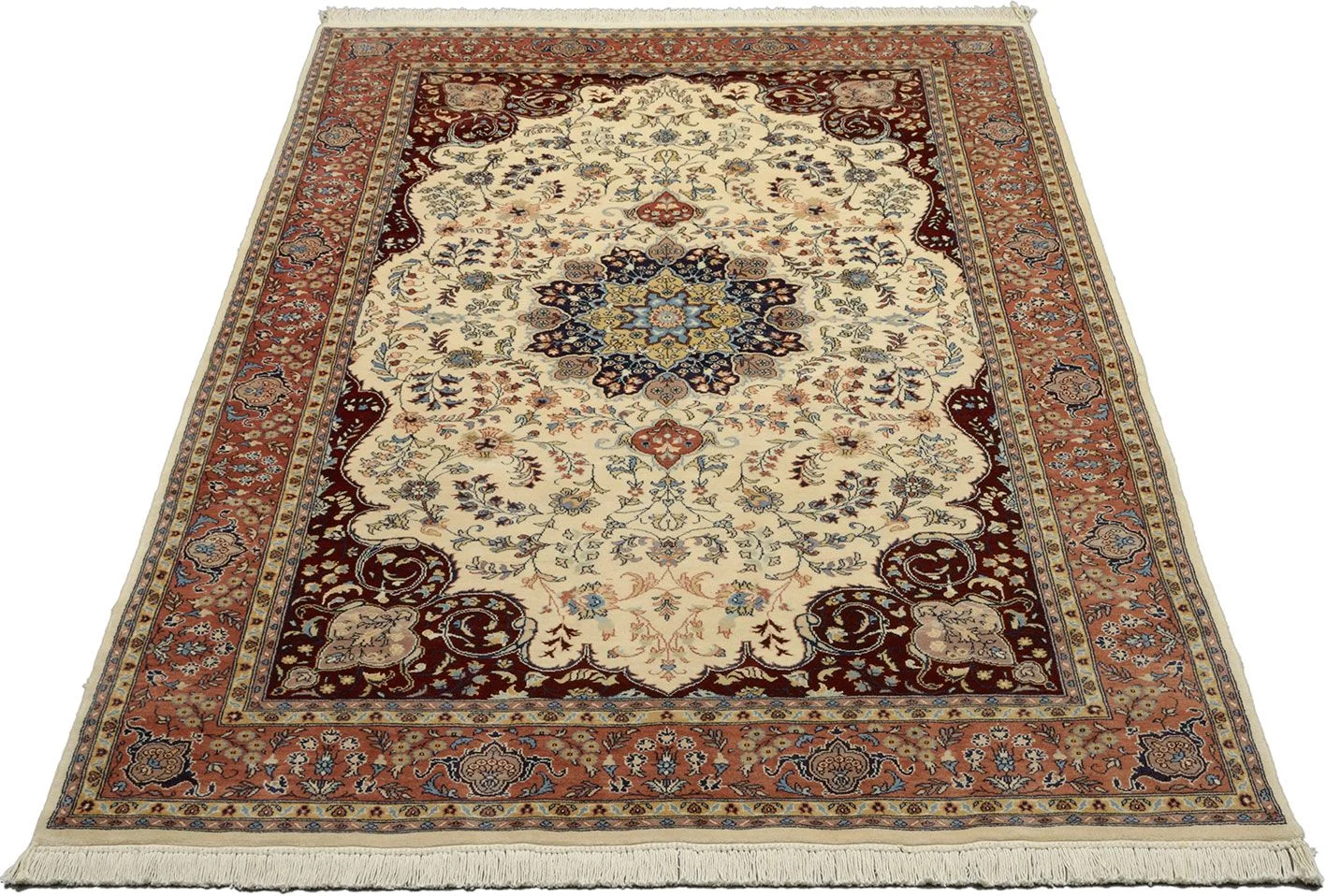 Handgeknüpfter Isfahan Orientteppich, 143 × 228 cm, Wolle